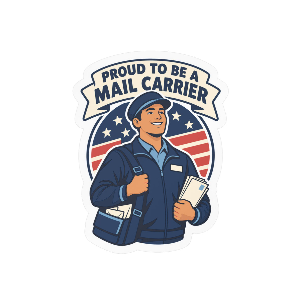Postal Worker Sticker – Proud to Be a Mail Carrier Decals for Laptop, Water Bottle, Waterproof Vinyl