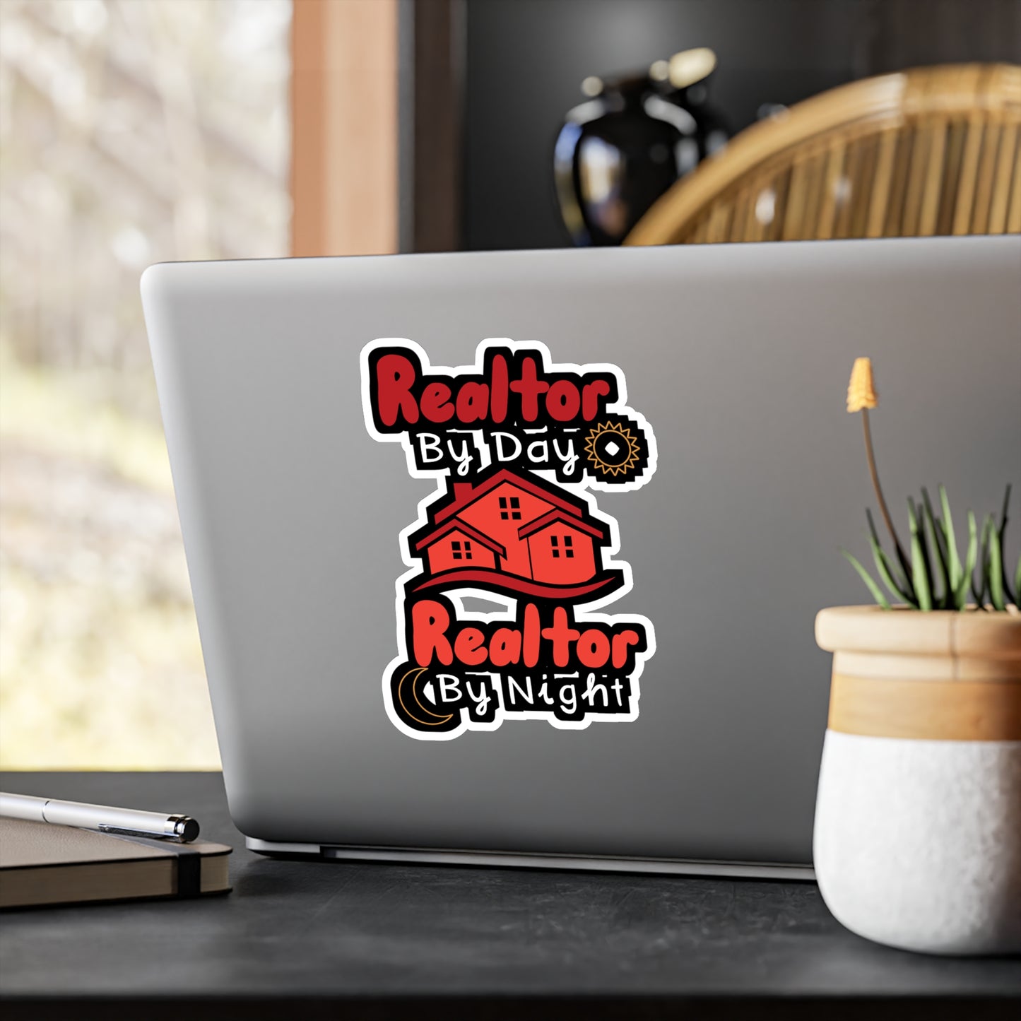 Realtor By Day Realtor By Night - Realtor Sticker for Wall, Laptop, Window, Truck, Car Realtor Gift Vinyl Real estate Decal Sticker