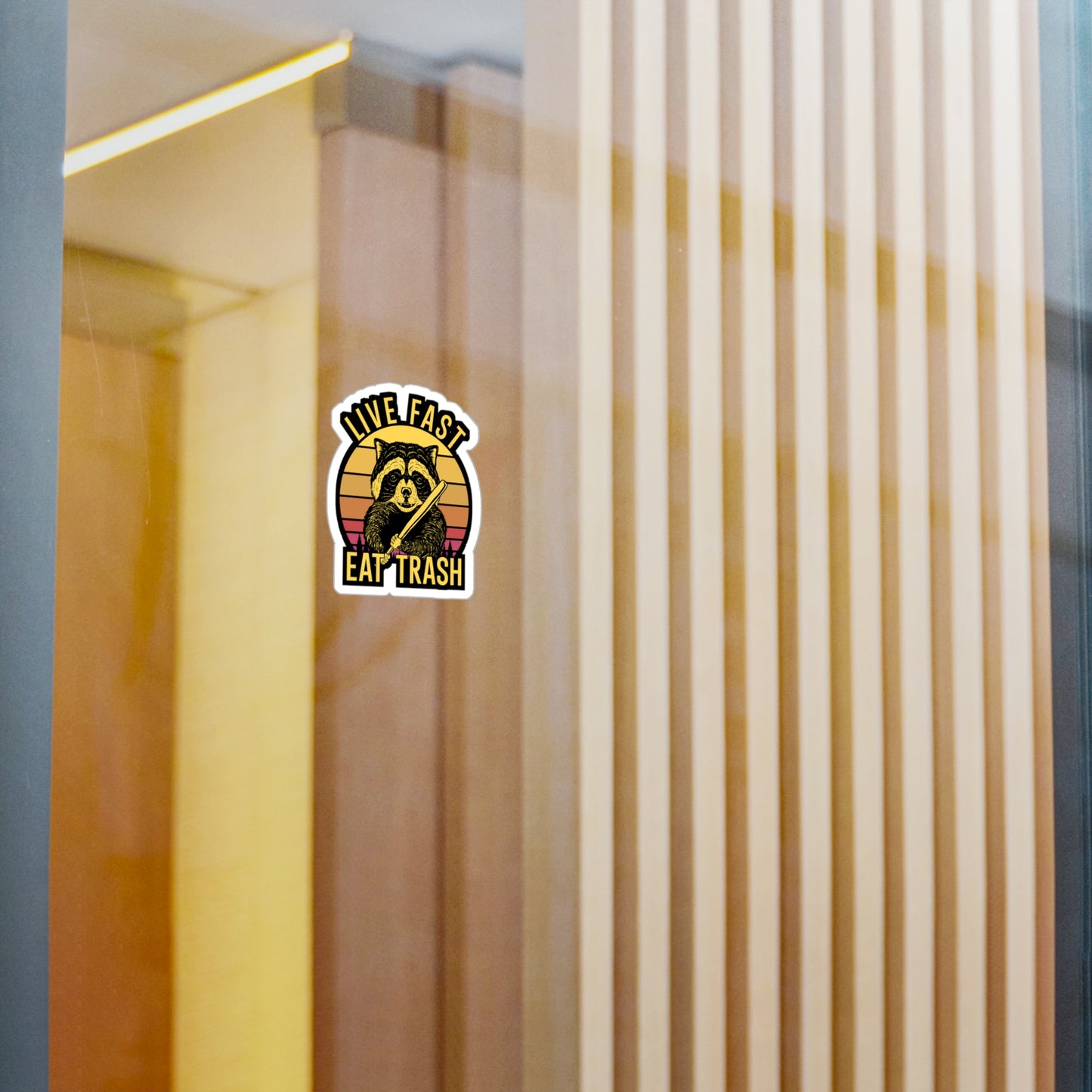 Live Fast Eat Trash - Camping Sticker for Wall, Laptop, Window, Truck, Car Camping Gift Vinyl Camping ground Decal Sticker