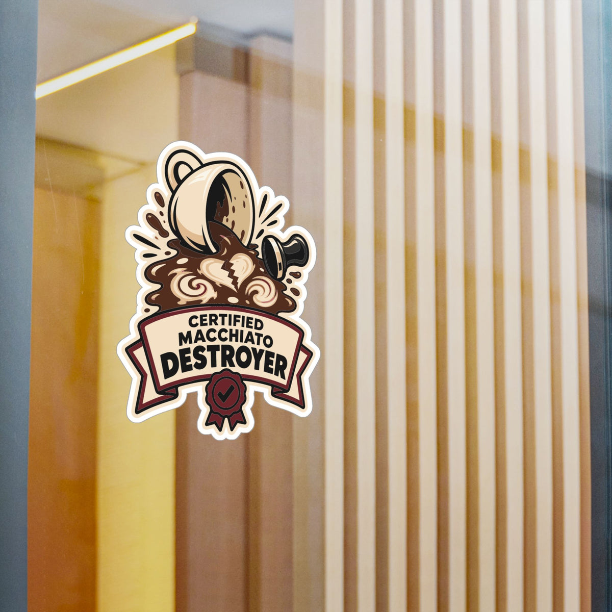 Espresso Sticker - Certified Macchiato Destroyer Decals for Your Coffee Grinder or Digital Scale