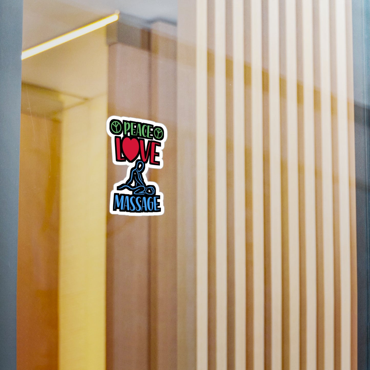 Peace Love Massage - Massage Sticker for Wall, Laptop, Window, Truck, Car Massage Gift Vinyl Massage therapist Decal Sticker