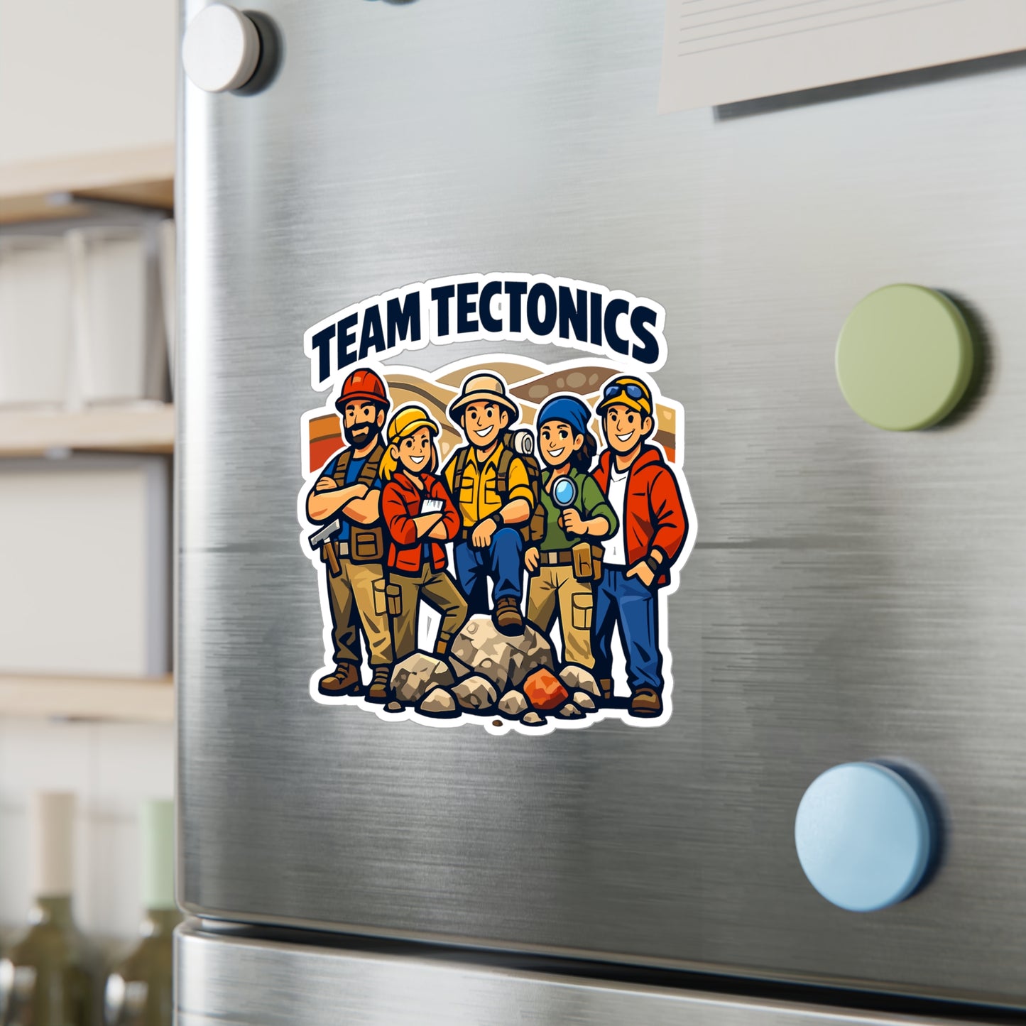 Geologie Sticker Team Tectonics – Geology Rocks & Minerals Design, Waterproof Vinyl Decals for Laptop, Water Bottle