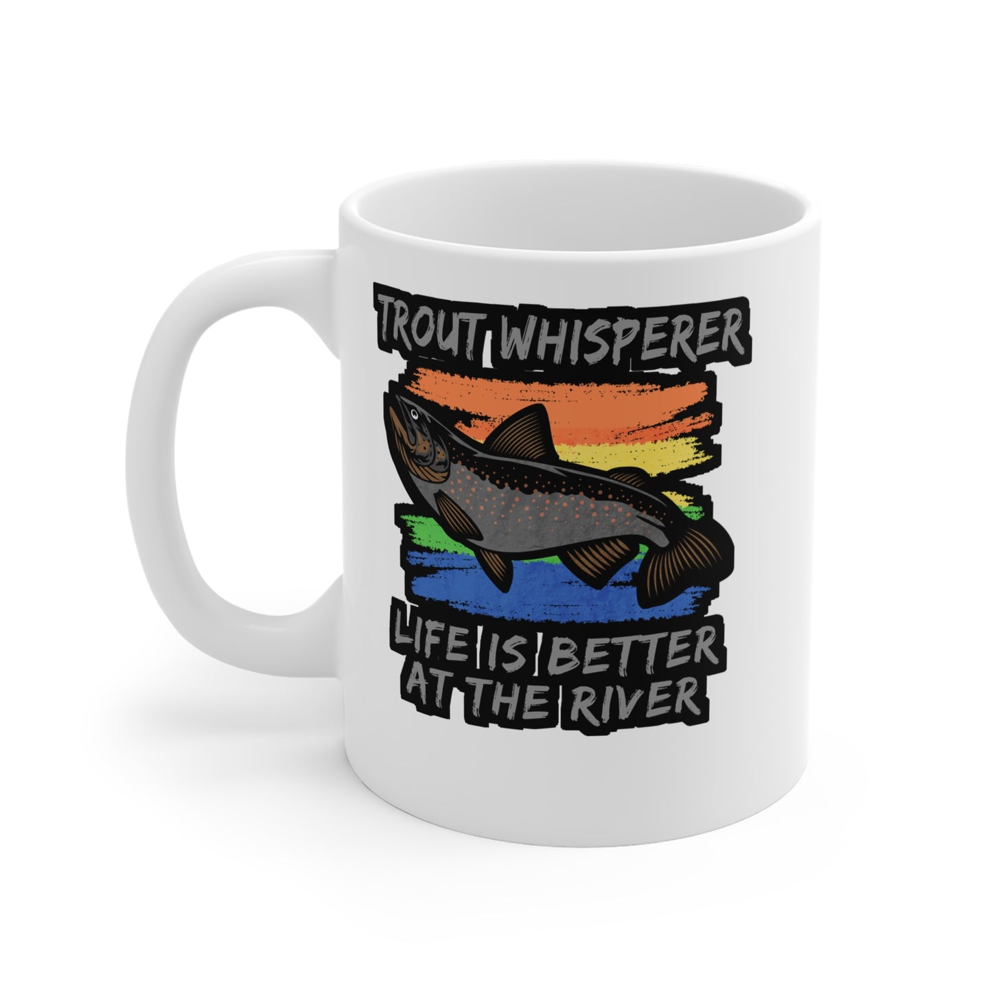 Trout Whisperer - Catfish Mug for Coffee 11oz. Catfish Tea Cup, White ceramic, Goonch Mug, Bait Tea Cup - Catfish Gift