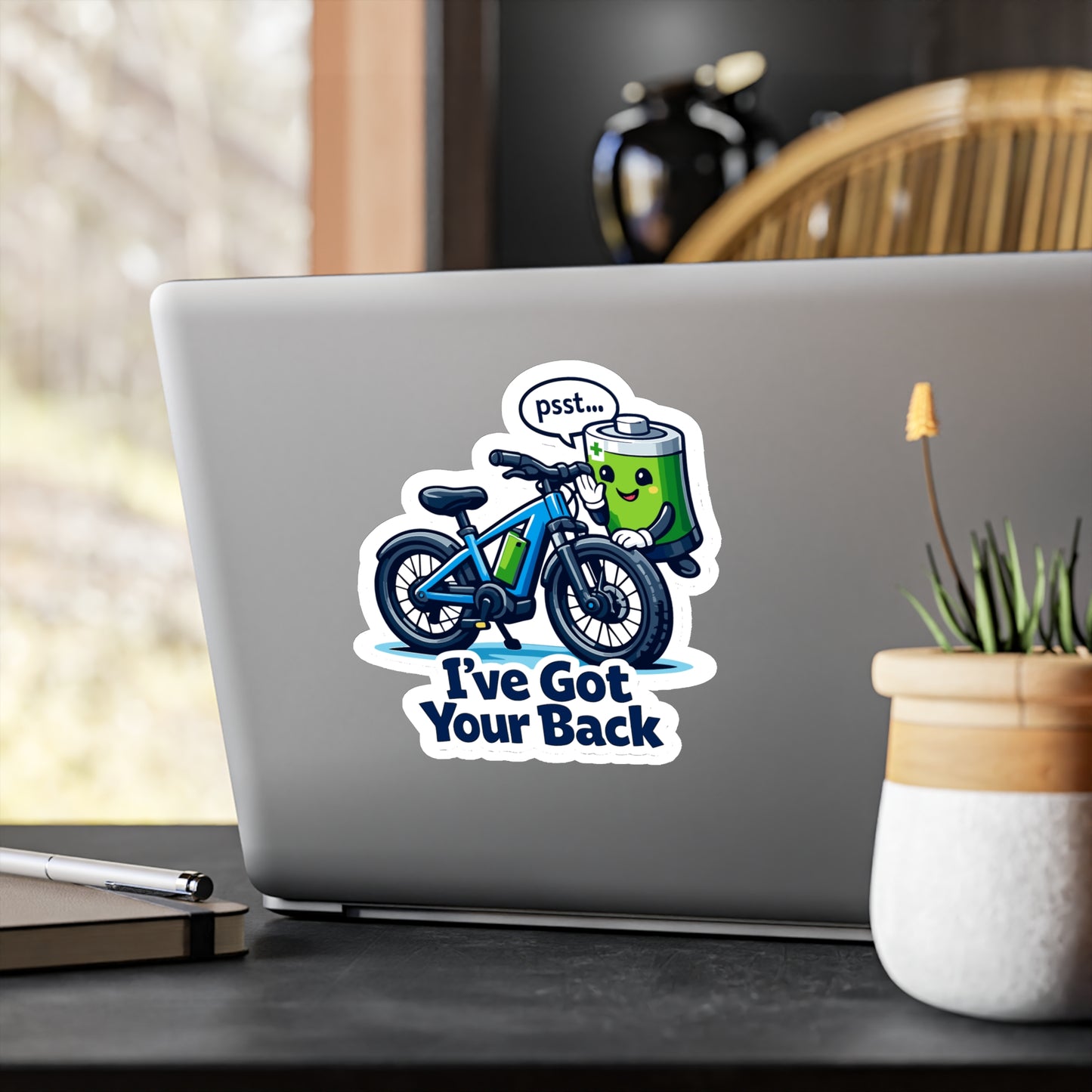 E-Bike Sticker I’ve Got Your Back | Electric Bike Decals for E Cycling E Cyclist Fans, Waterproof Vinyl for Laptop or Water Bottle
