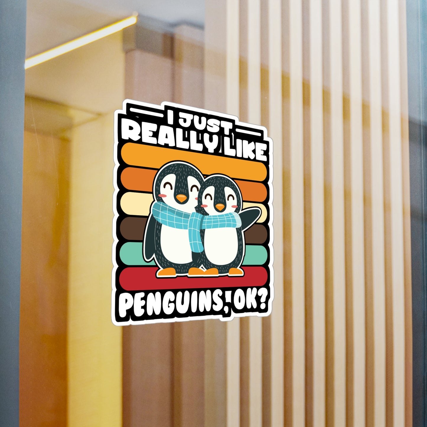 I Just Really Like Penguins - Penguin Sticker for Laptop Sticker. Water Bottle Sticker, Vinyl Small Decal - Penguin Gift