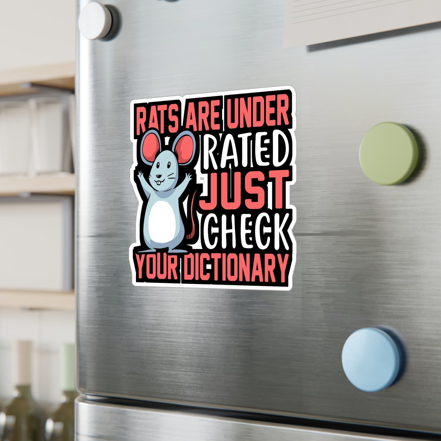 Rats Are Under Rated Just Check Your Dictionary - Rat Sticker for Laptop Sticker. Water Bottle Sticker, Vinyl Rats Decal - Rat Gift