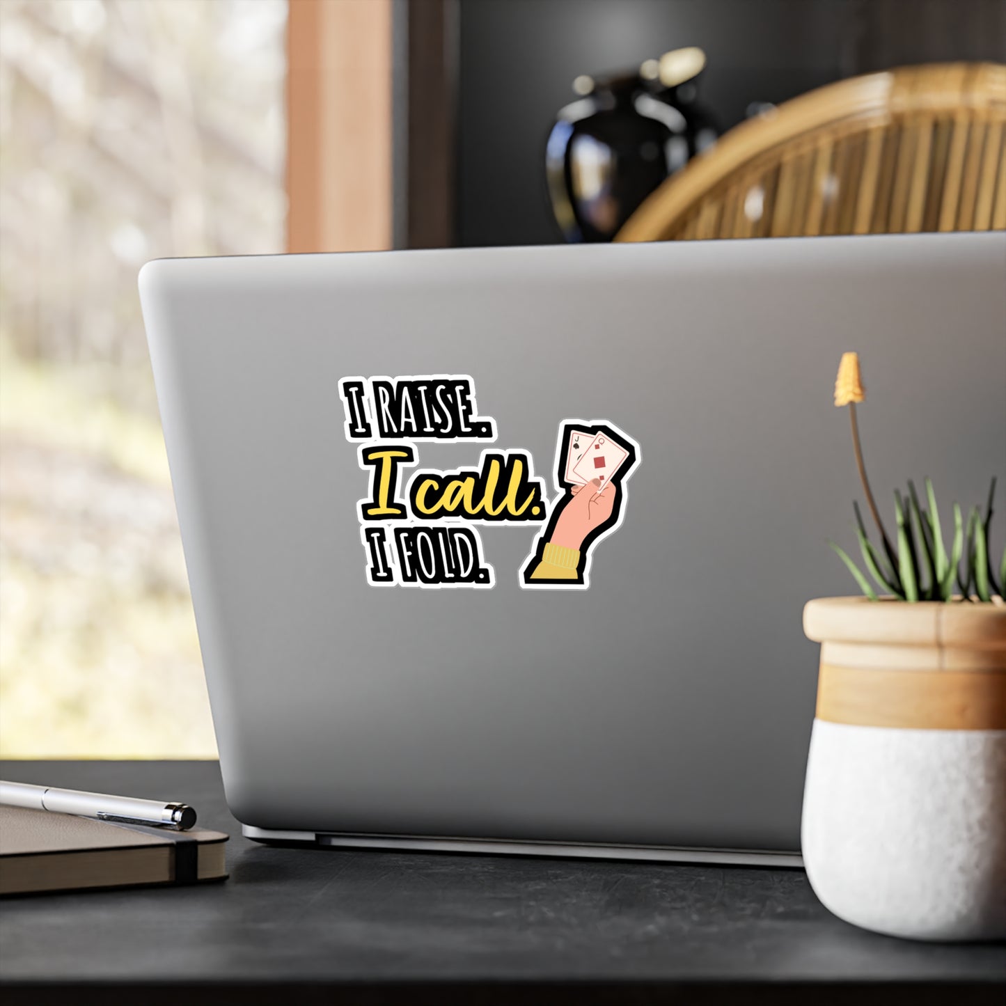 I Raise I Call I Fold - Poker Sticker for Car Window Laptop Sticker. Water Bottle Sticker, Vinyl Bluff Decal, Cashout Sticker - Poker Gift