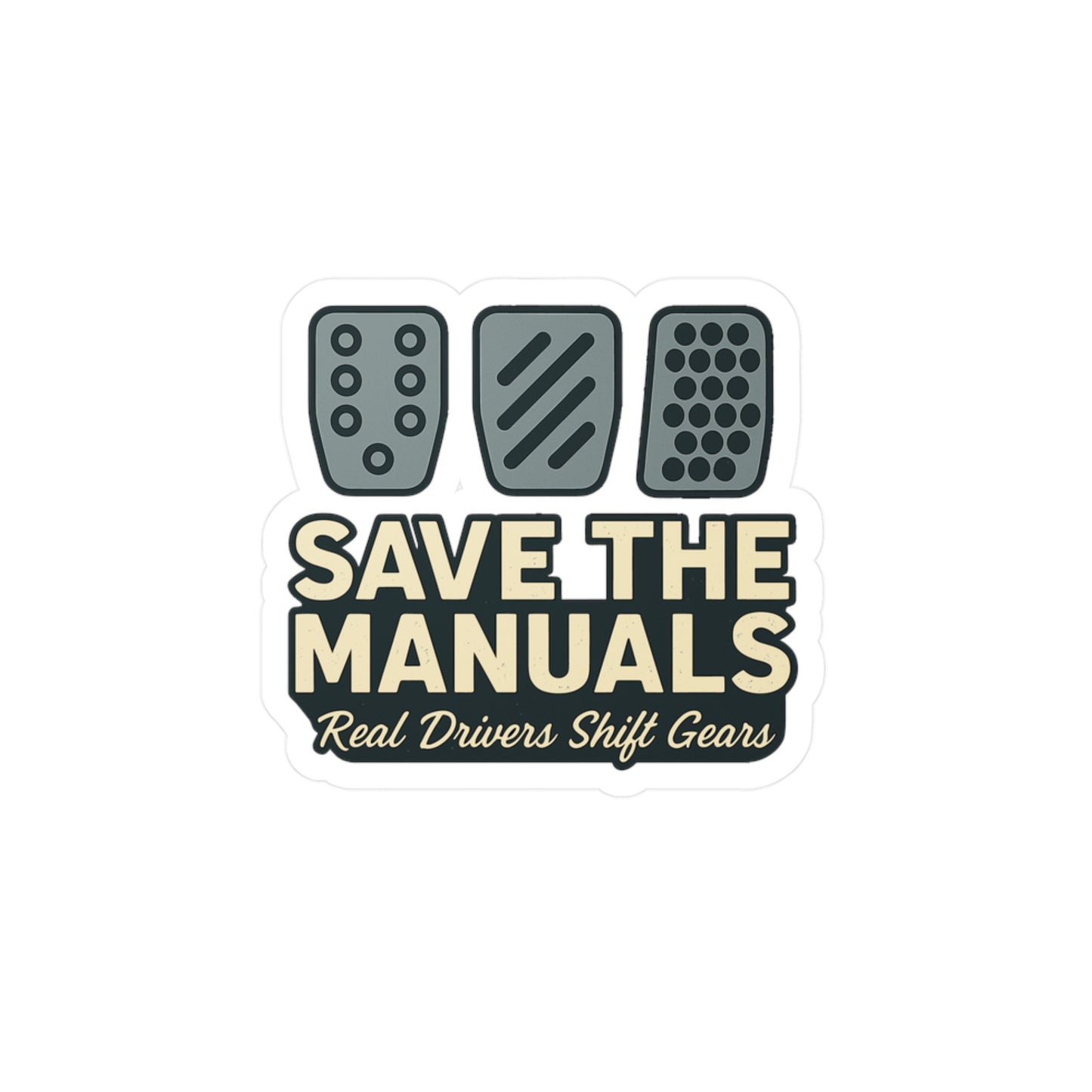 Stick Shift Sticker – "Save The Manuals" Decals for Car, Laptop, Water Bottle – Gearbox Clutch Automotive Vinyl, Waterproof
