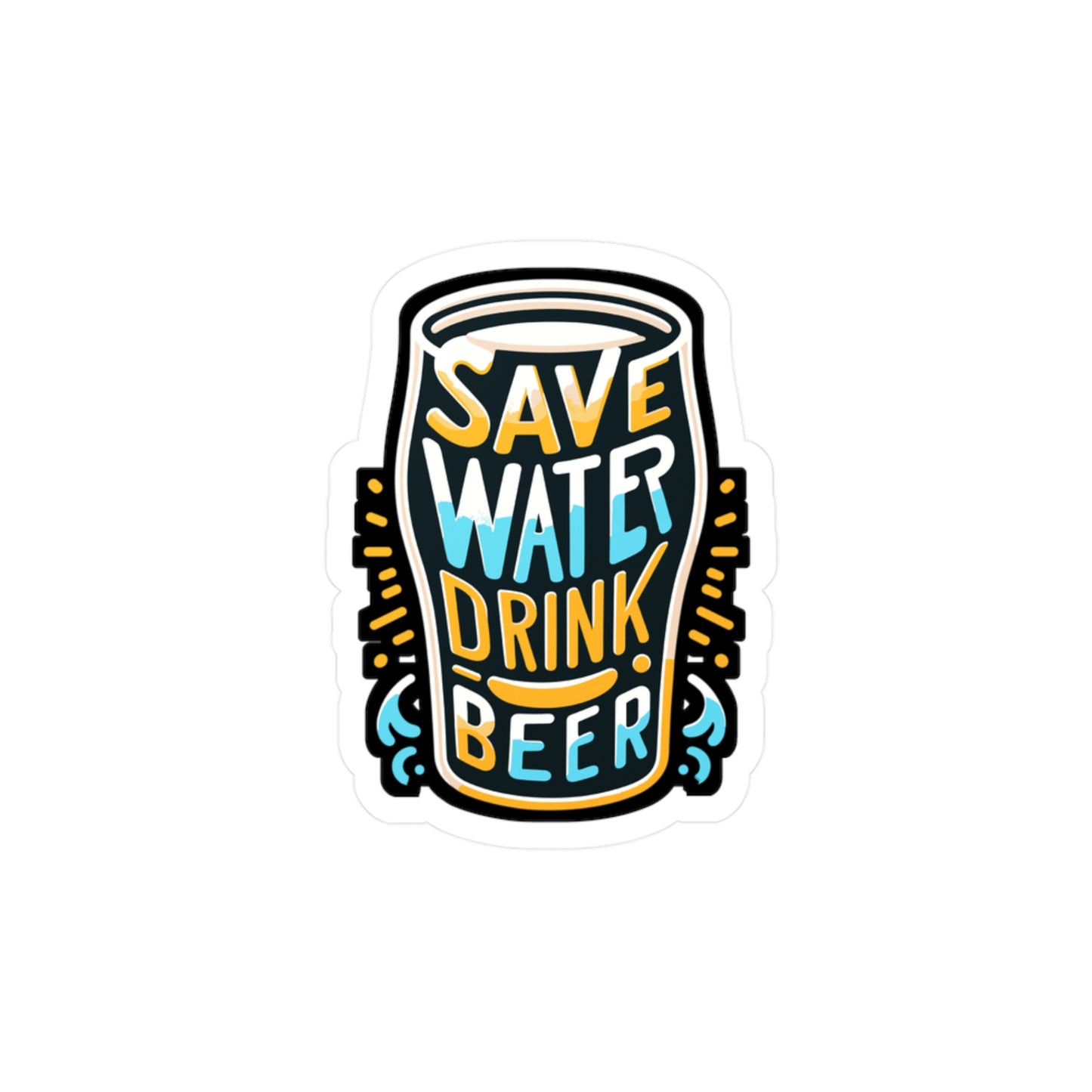 Save Water Drink Beer - Craft-beer Sticker for Car Laptop Sticker. Water Bottle Sticker, Vinyl Virginia Decal - Craft-beer Gift