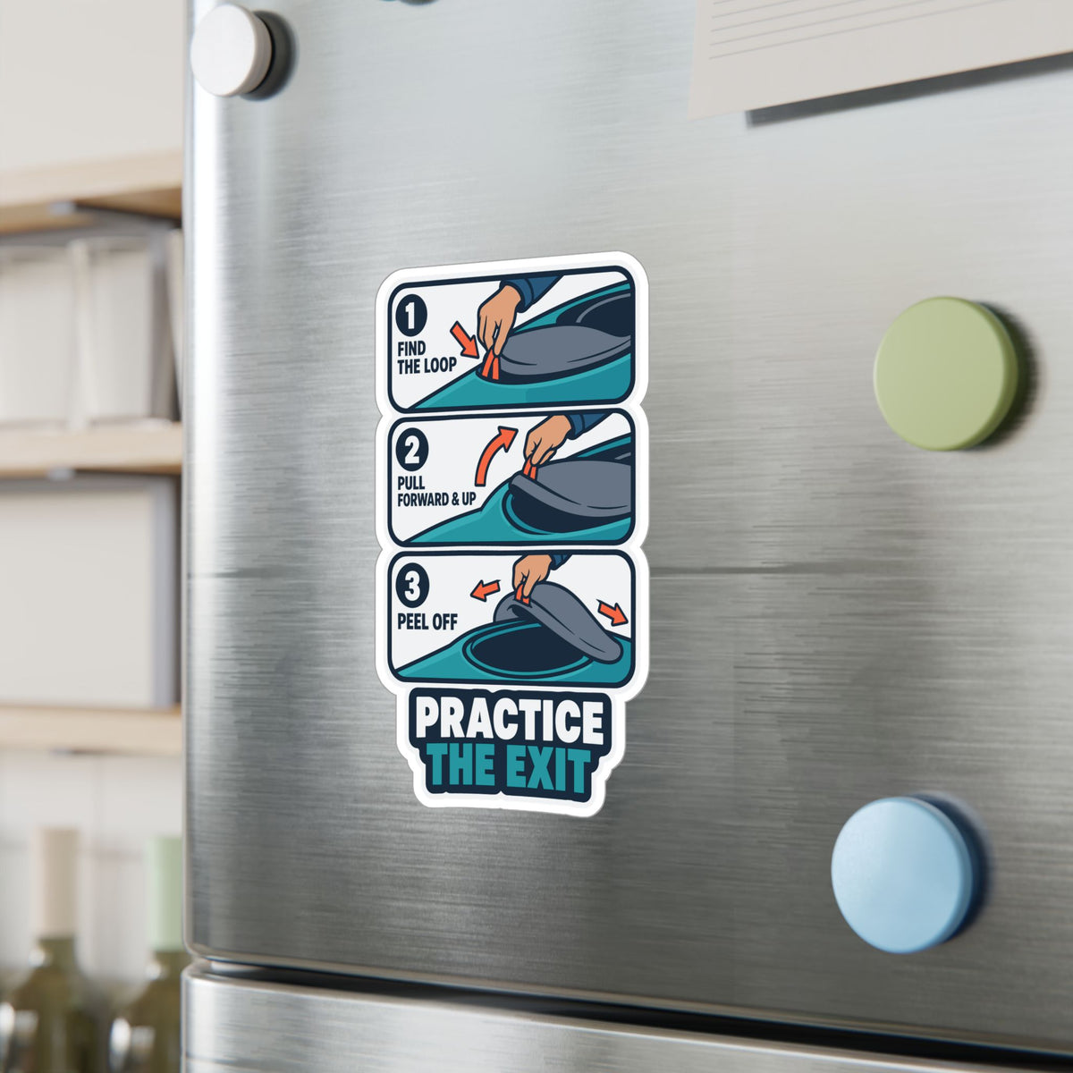 Kayak Sticker - Practice the Exit, Kayaking and Rowing Decals for a Kayaker's Laptop or Water Bottle