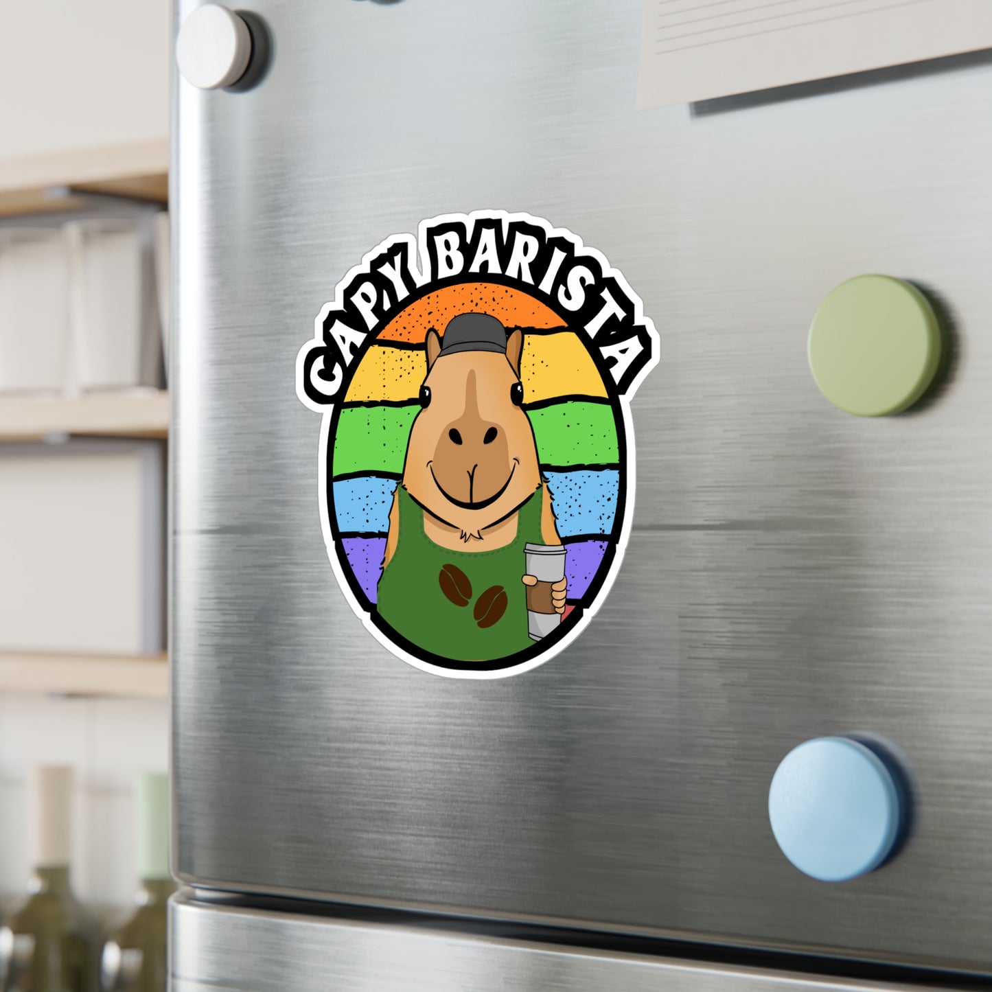 Capy Barista | Coffee Sticker | Barista Decals | Coffee-maker Laptop Sticker | Coffee Gift | Barista Gift