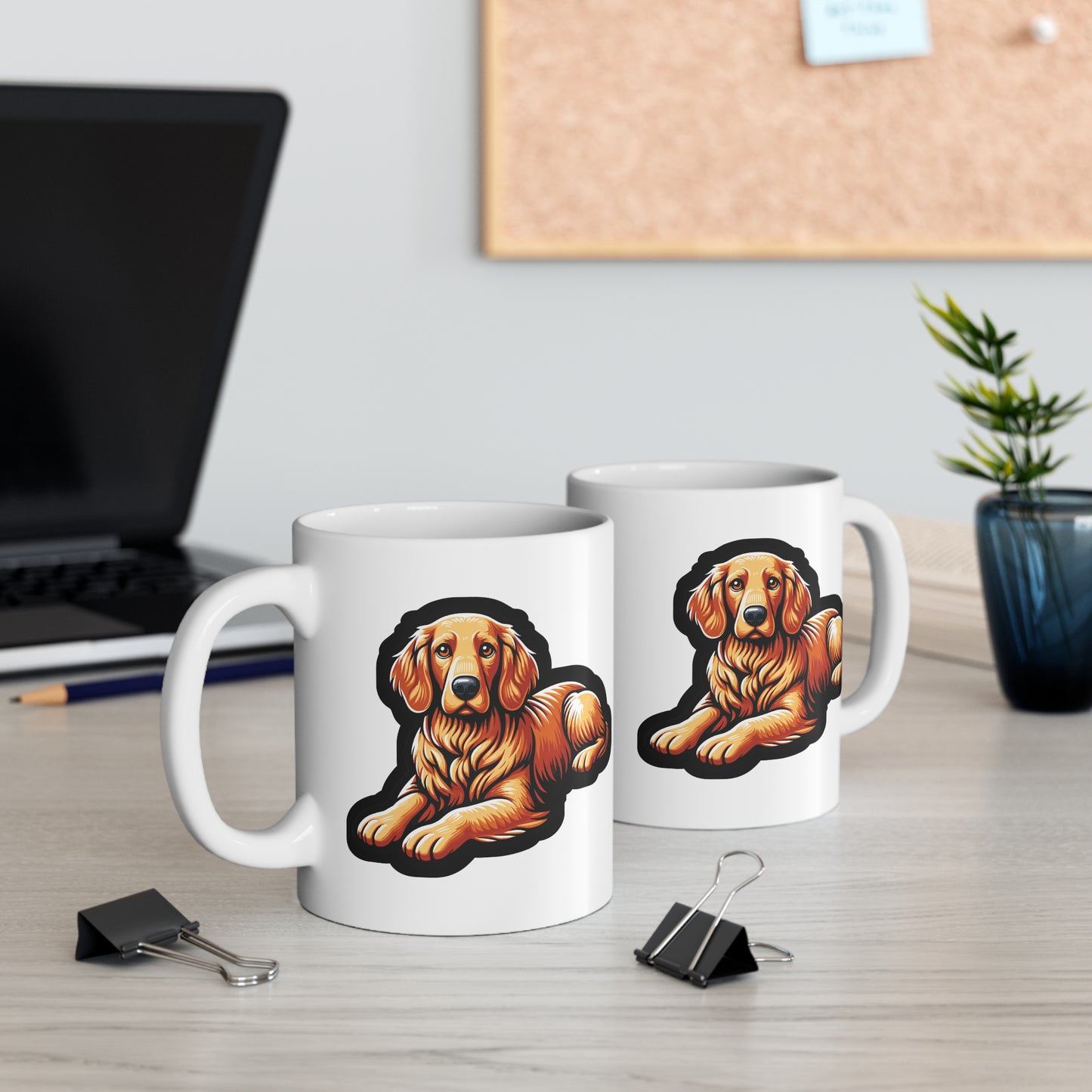 Golden Retriever - Golden Mug for Coffee 11oz. Golden Cup, White ceramic, Retriever Mug, Friendly Tea Cup - Golden Gift