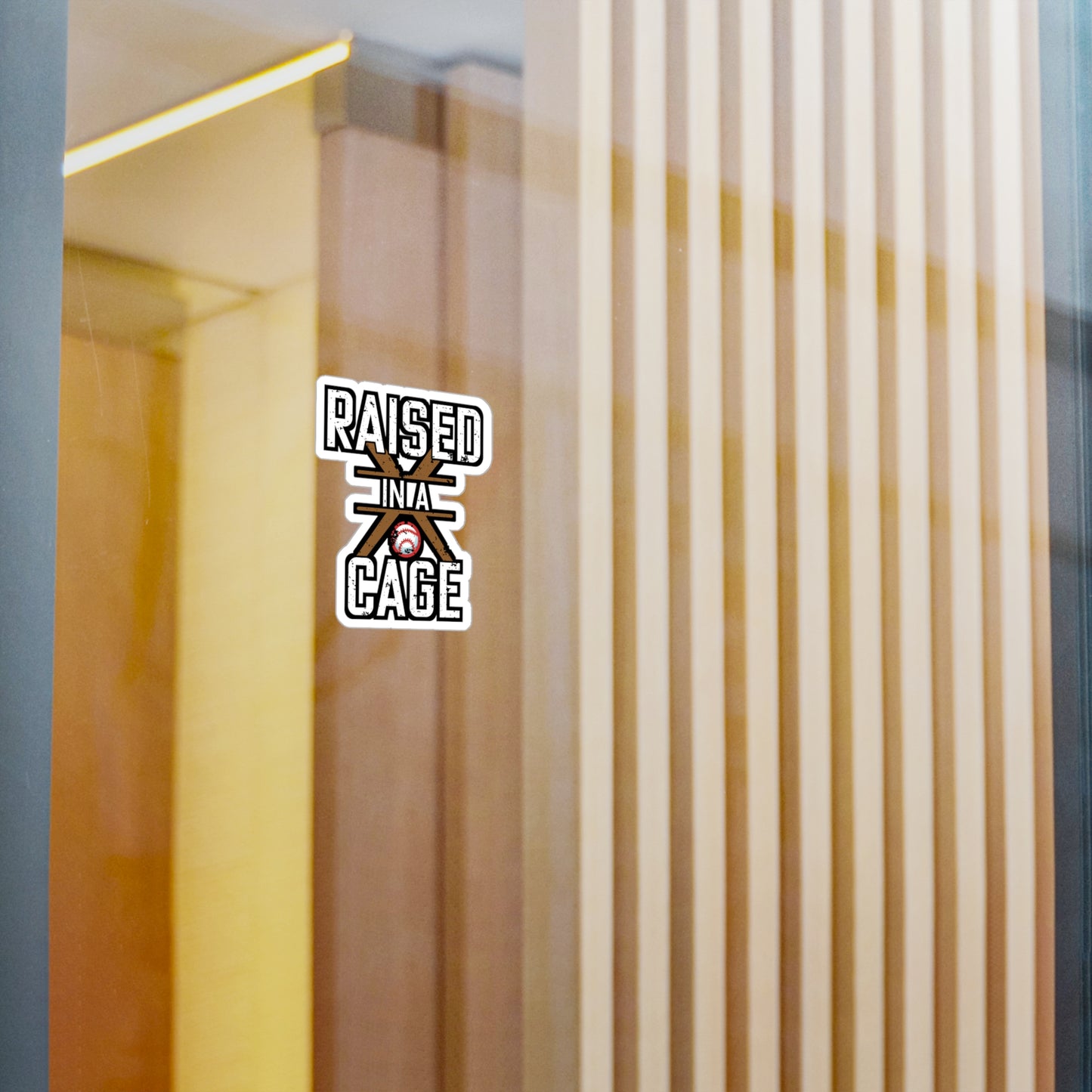 Raised in a Cage - Baseball Sticker for Car Window Laptop Sticker. Water Bottle Sticker, Vinyl Softball Decal, Game Sticker - Baseball Gift