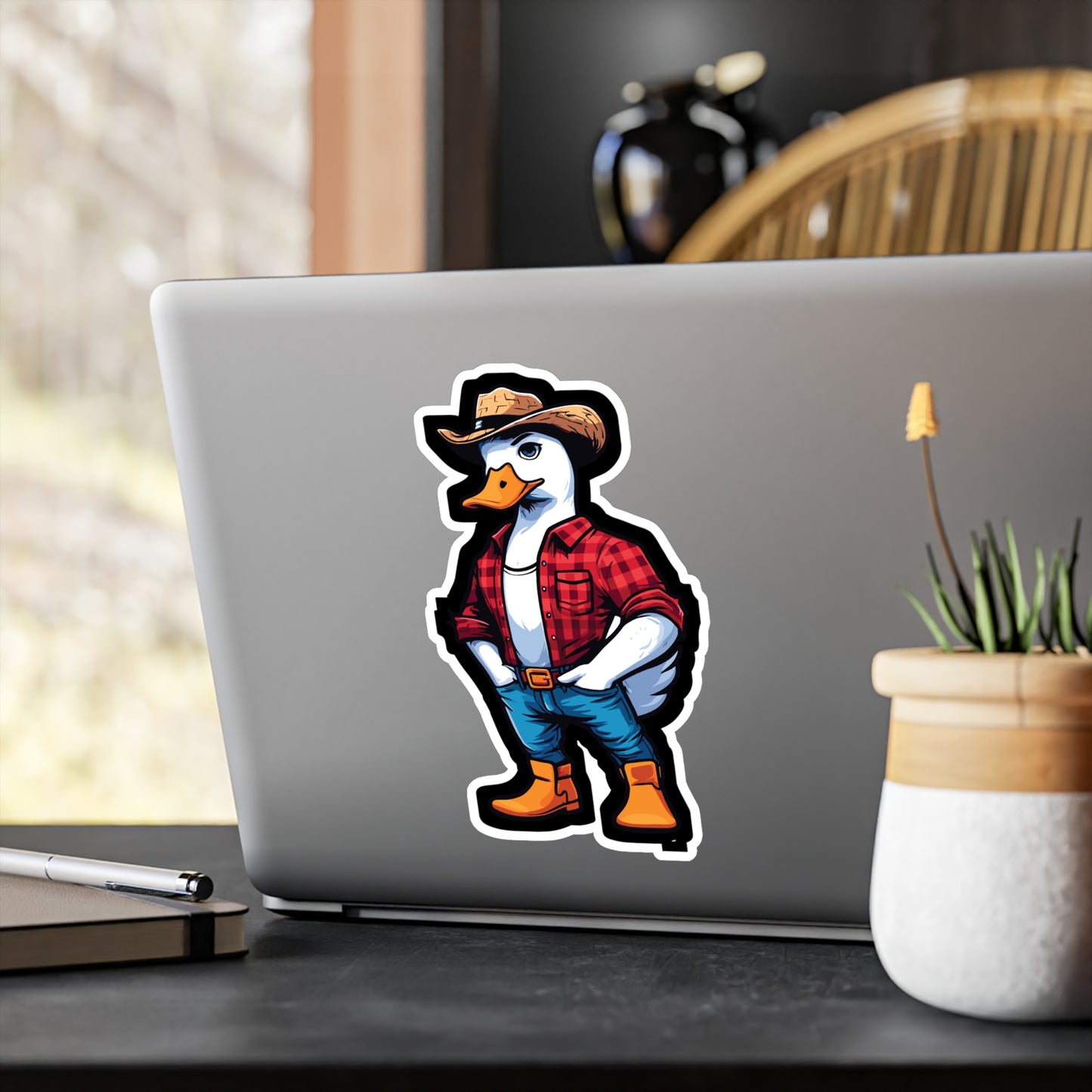 Farmer Duck - Duck Sticker for Car Window Laptop Sticker. Water Bottle Sticker, Vinyl Farmer Decal, Western Sticker - Duck Gift