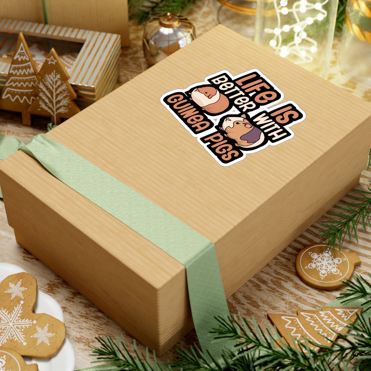 Life is better with guinea pigs - Guinea pig Sticker for Wall, Laptop, Window, Truck, Car Guinea pig Gift Vinyl Guinea pig dad Decal Sticker