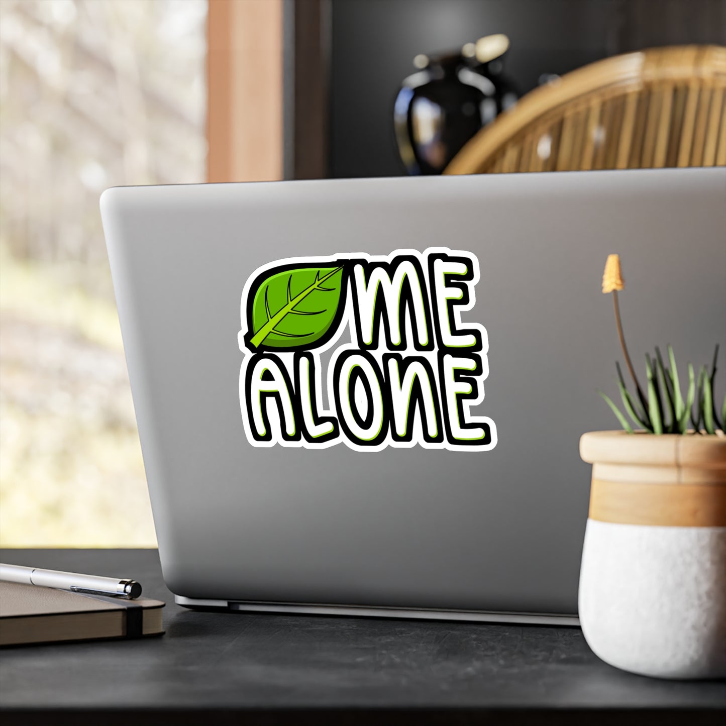 Leaf Me Alone - Leaf Sticker for Car Window Laptop Sticker. Water Bottle Sticker, Vinyl Gardening Decal, Greenhouse Sticker - Leaf Gift