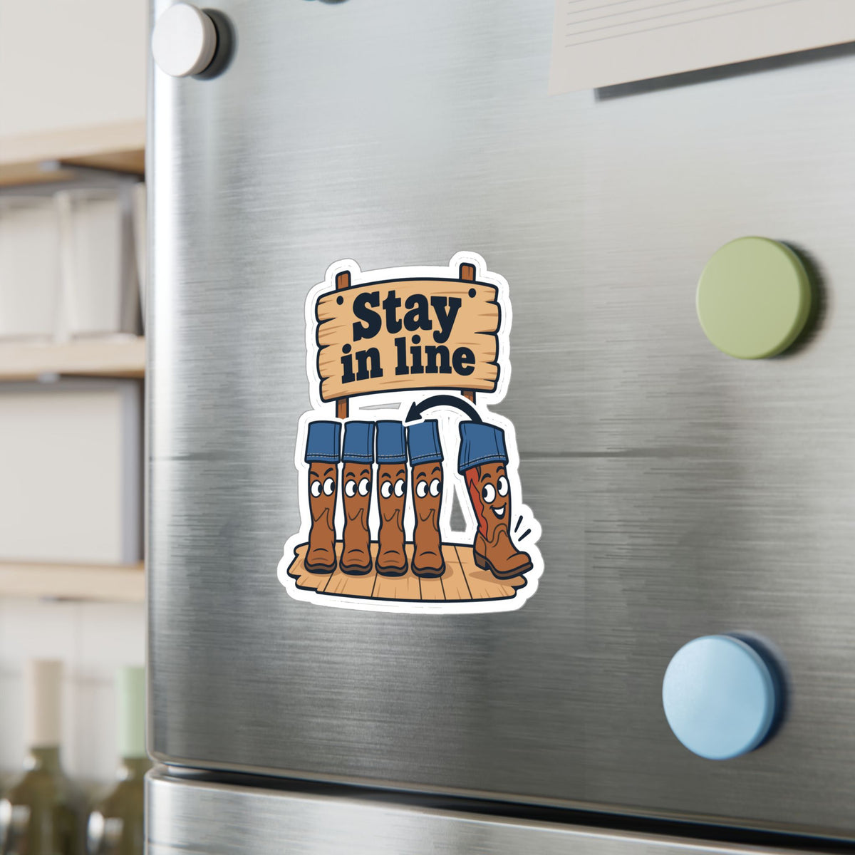 Line Dance Sticker - Stay in Line Design for Country Dancers, Western Decals for Laptop and Water Bottle
