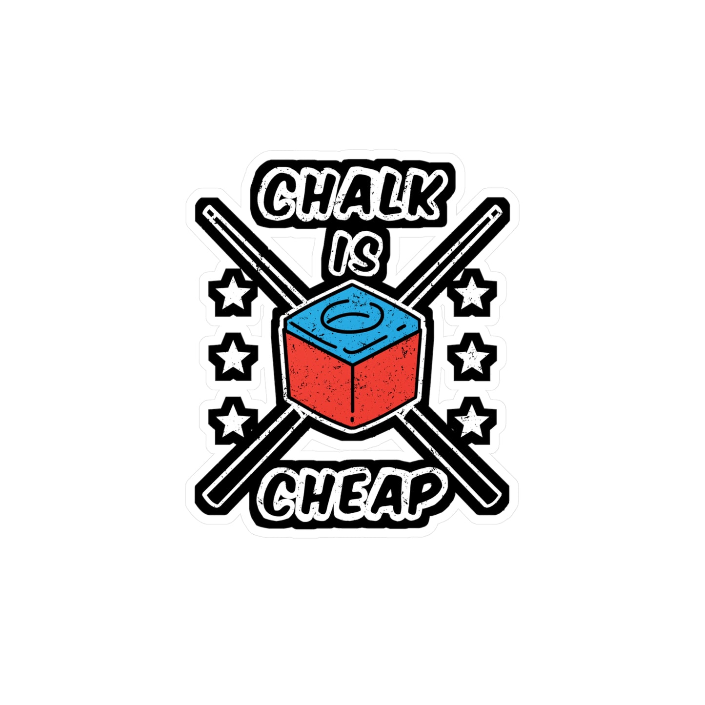 Chalk Is Cheap - Billiards Sticker for Car Window Laptop Sticker. Water Bottle Sticker, Vinyl Pool Decal, Chalk Sticker - Billiards Gift