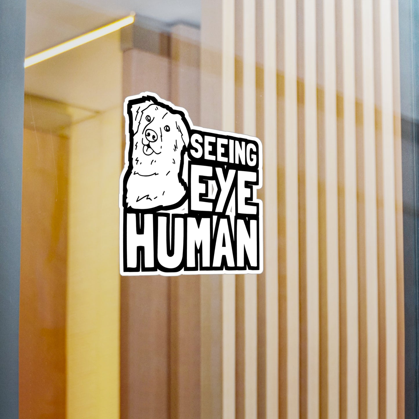 Seeing Eye Human - Blind Sticker for Car Window Laptop Sticker. Water Bottle Sticker, Vinyl Dog Decal, Low-vision Sticker - Blind Gift