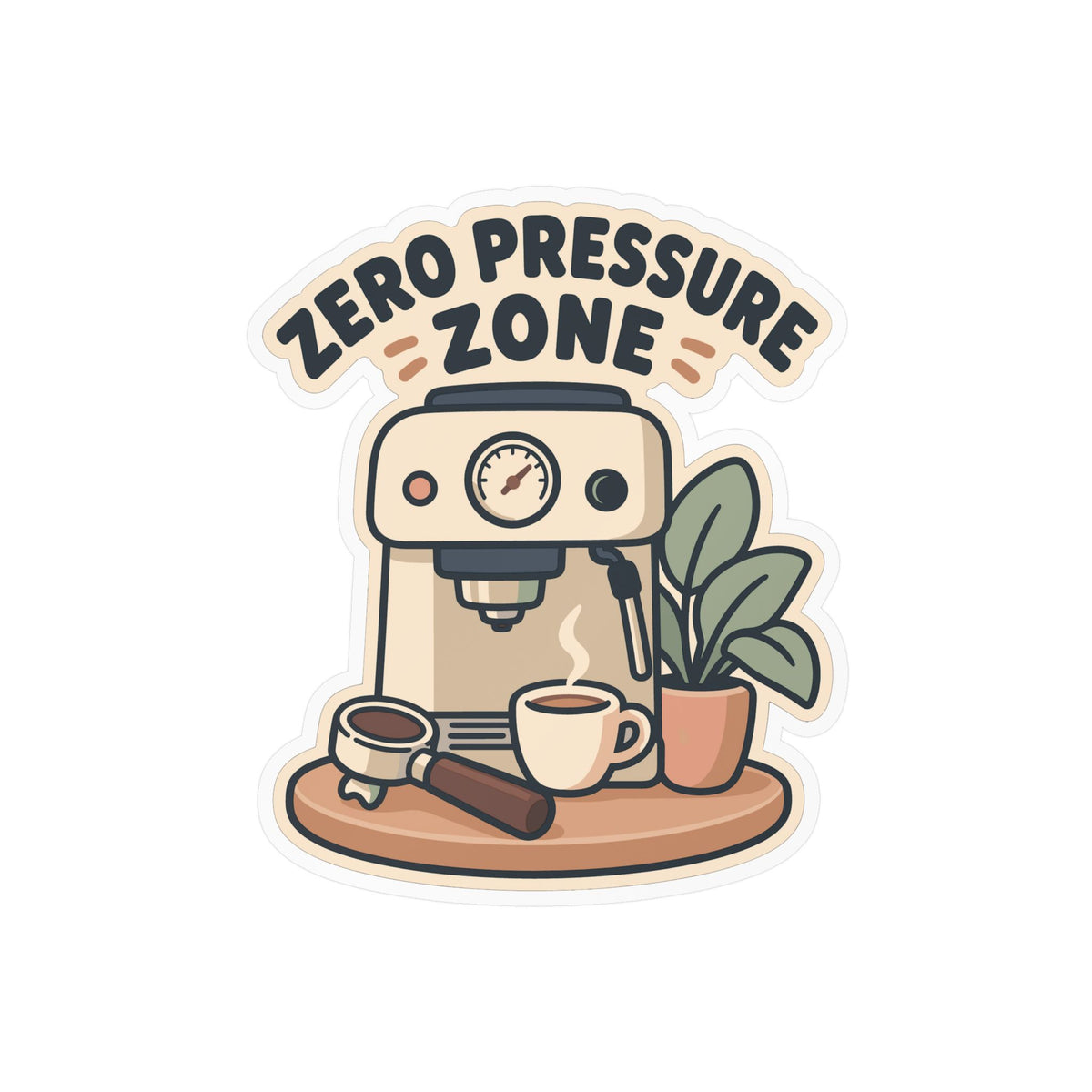 Espresso Sticker - Zero Pressure Zone Design, Coffee-Themed Decals for Grinder and Digital Scale