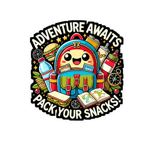 Adventure Awaits Pack Your Snacks - Adventure Sticker for Laptop Sticker. Water Bottle Sticker, Vinyl Adventure Decal - Adventure Gift