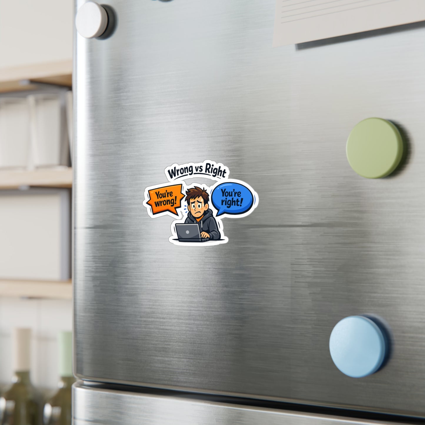 Coding Sticker Wrong vs Right Design, Programmer Source Code Semicolon Decals, Waterproof Vinyl for Laptop, Water Bottle