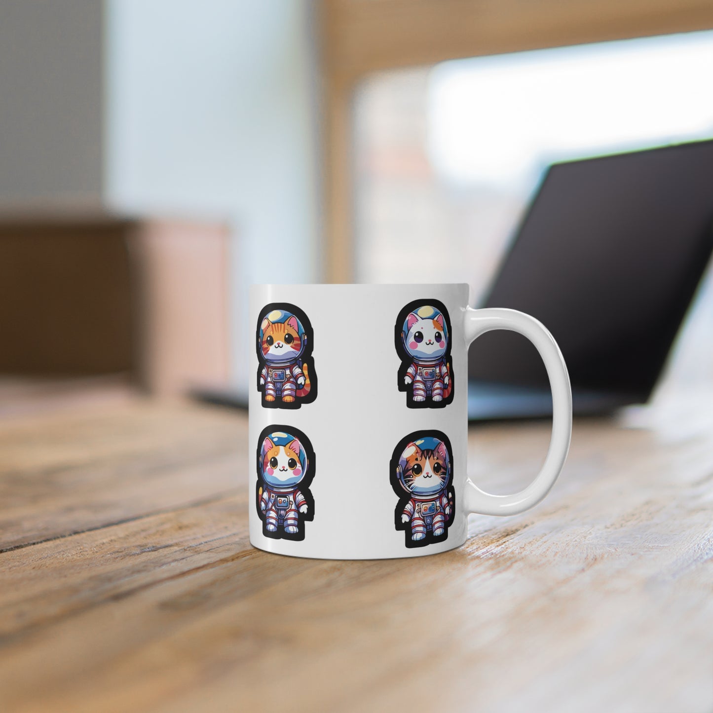 Astronaut Cat - Space Mug for Coffee 11oz. Space Cup, White ceramic, Astronaut Mug, Cadet Tea Cup - Space Gift