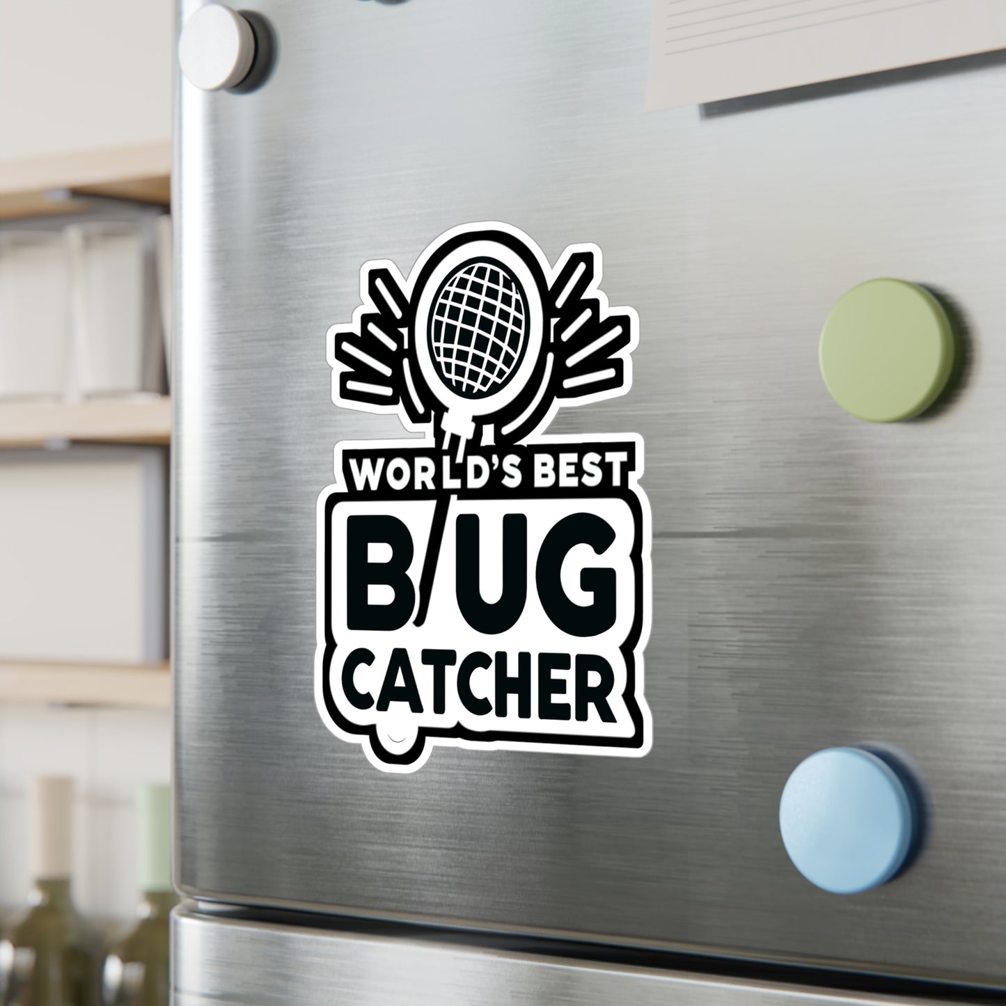 World's Best Bug Catcher - Entomology Sticker for Laptop Sticker. Water Bottle Sticker, Vinyl Pin Decal - Entomology Gift