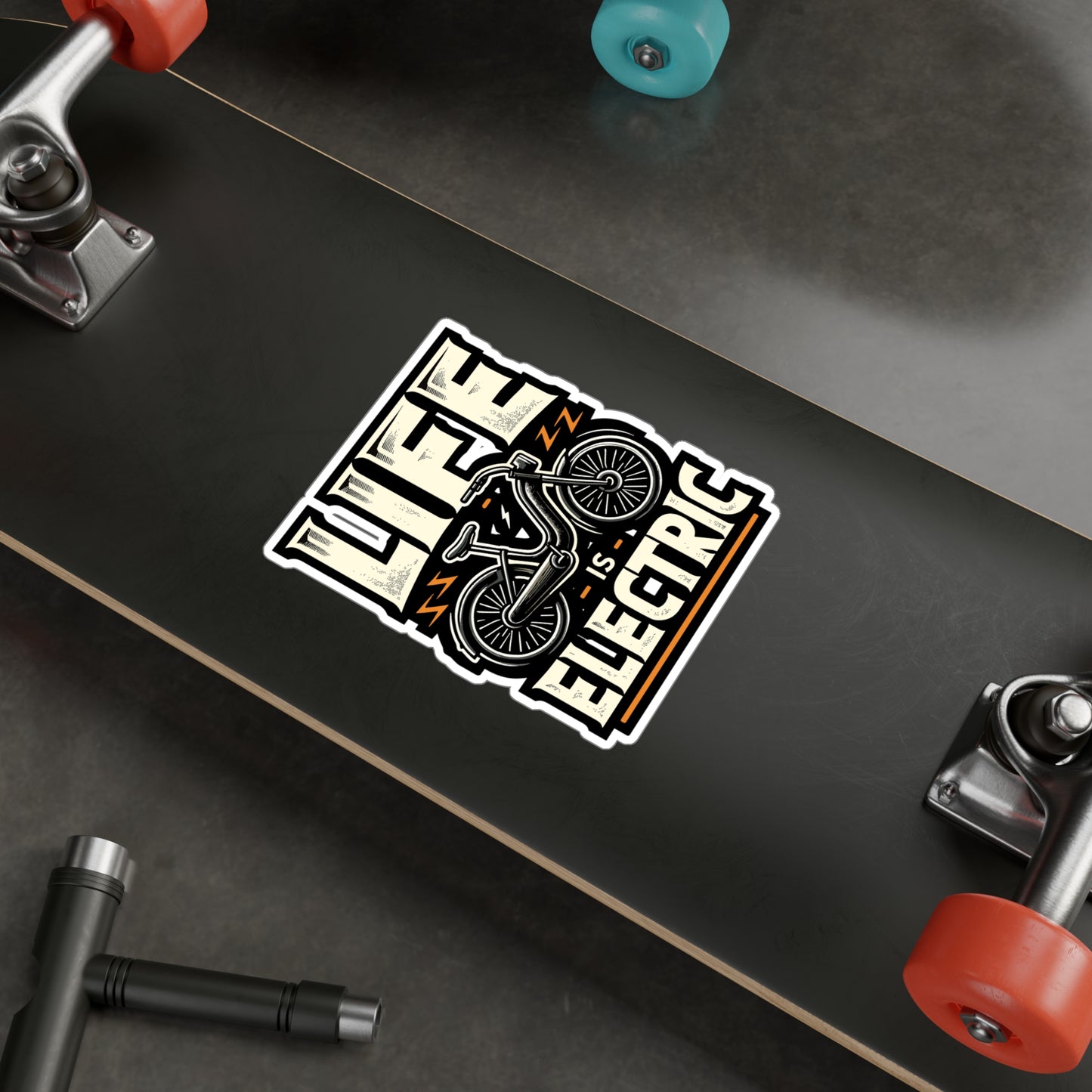 Life Is Electric - E-bike Sticker for Car Laptop Sticker. Water Bottle Sticker, Vinyl Electric-bike Decal - E-bike Gift