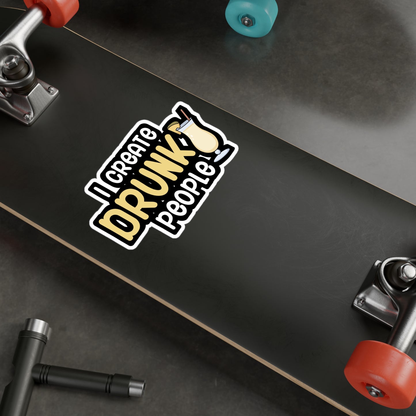 I create drunk people - Bartender Sticker for Wall, Laptop, Window, Truck, Car Bartender Gift Vinyl Cocktail Decal Sticker