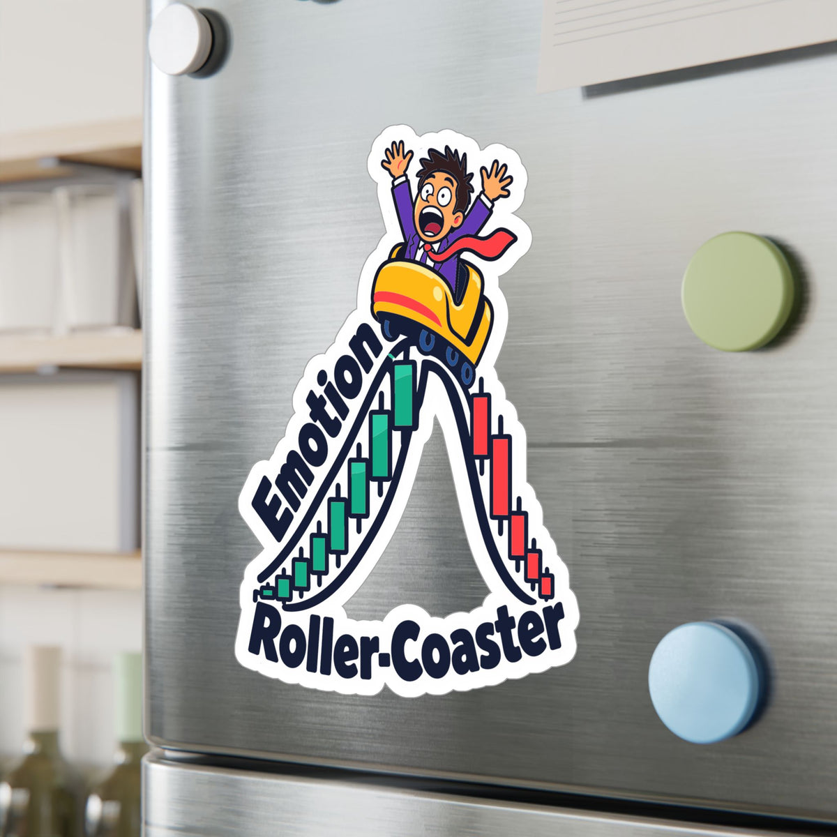 Day Trading Sticker - Emotion Roller-Coaster Design for the Stock Market and Forex Trader, Laptop and Water Bottle Decals
