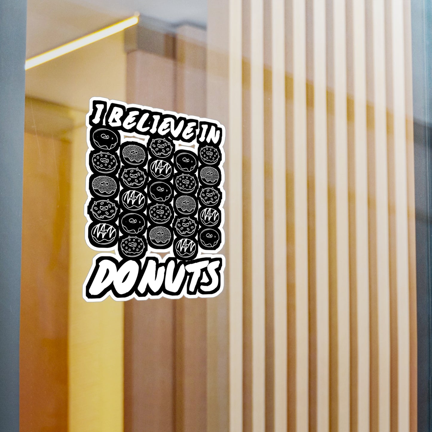 I Believe in Donuts - Donut Sticker for Car Window Laptop Sticker. Water Bottle Sticker, Vinyl Food Decal, Donuts Sticker - Donut Gift