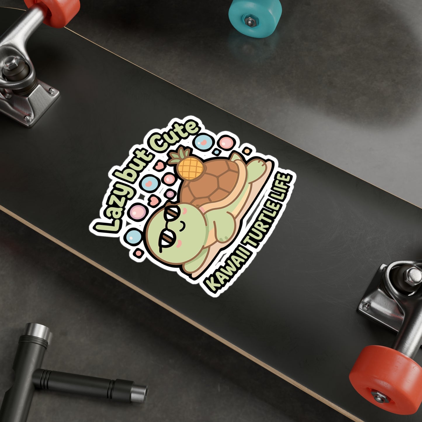 Kawaii Turtle - Kawaii Turtle Sticker for Laptop, Water Bottle, Gift for Kids, Teens, Turtle Lovers, Aesthetic Animal Decal