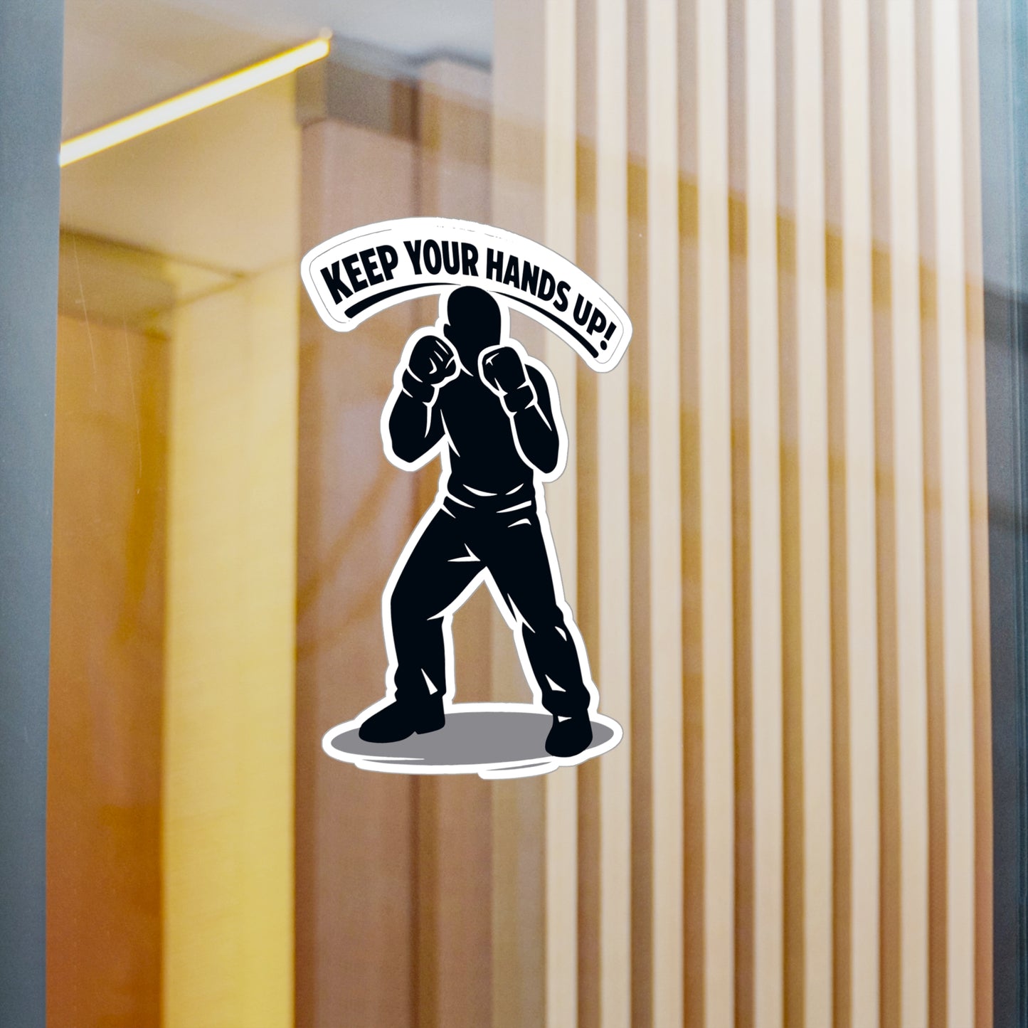 Krav Maga Sticker "Keep Your Hands Up!" Waterproof Vinyl Decals for Laptop, Water Bottle – Martial Arts Self Defense Fitness Gear