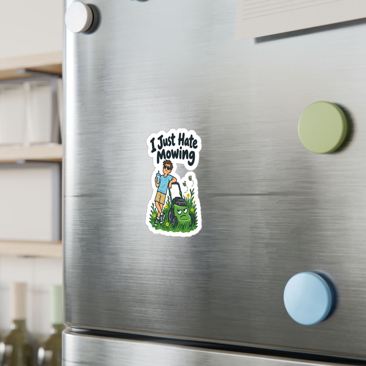 Plants Sticker I Just Hate Mowing - Funny Dandelion Decals for Laptop or Water Bottle, Friendship Gift for Nature Lovers