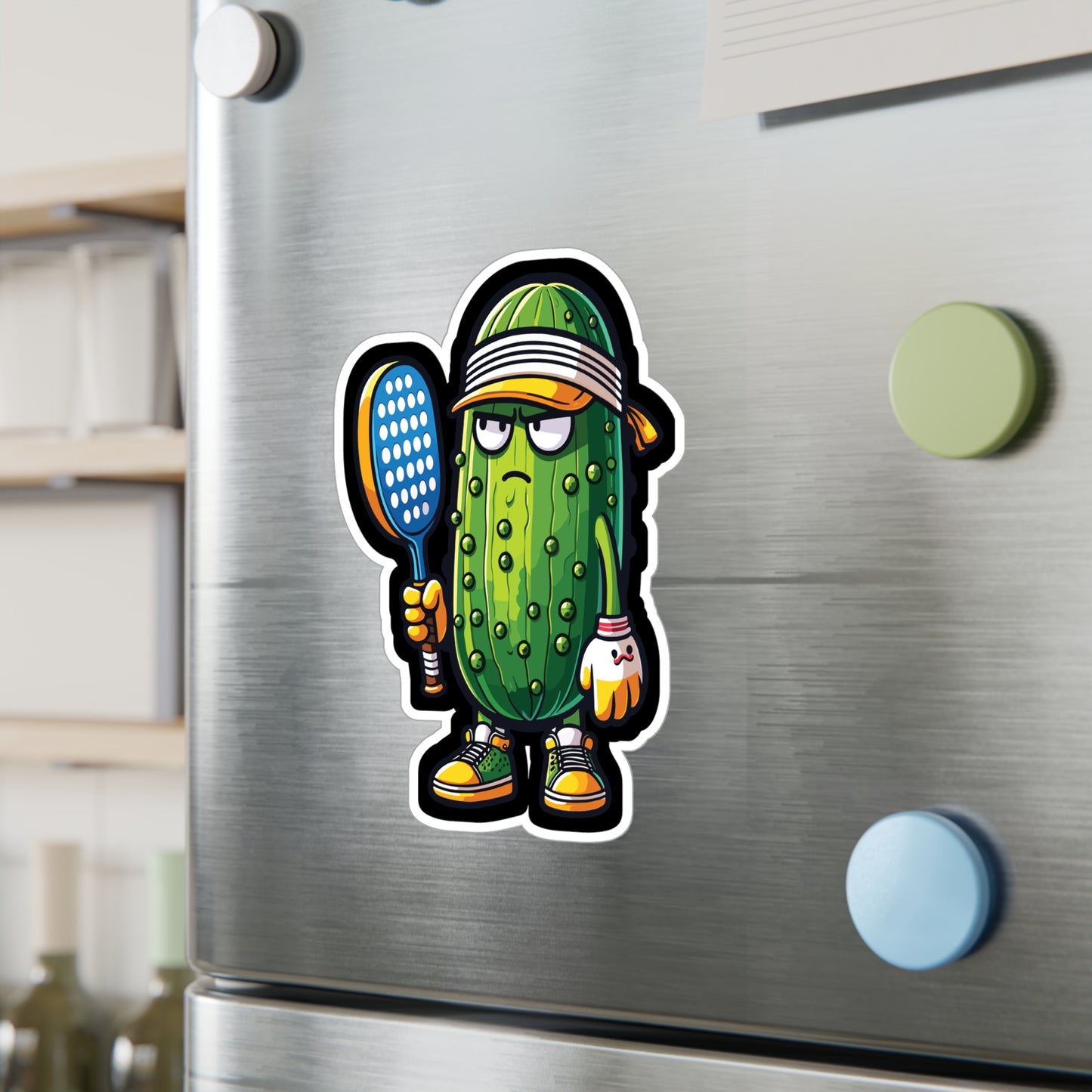 Cucumber Pickleball Player - Pickleball Sticker for Laptop Sticker. Water Bottle Sticker, Vinyl Dink Decal - Pickleball Gift