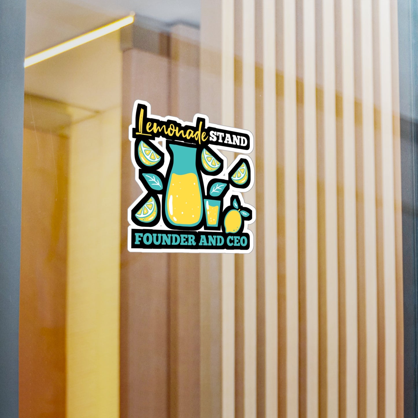 Lemonade Stand Founder And CEO - Lemonade Sticker for Laptop Sticker. Water Bottle Sticker, Vinyl Lemon Decal - Lemonade Gift