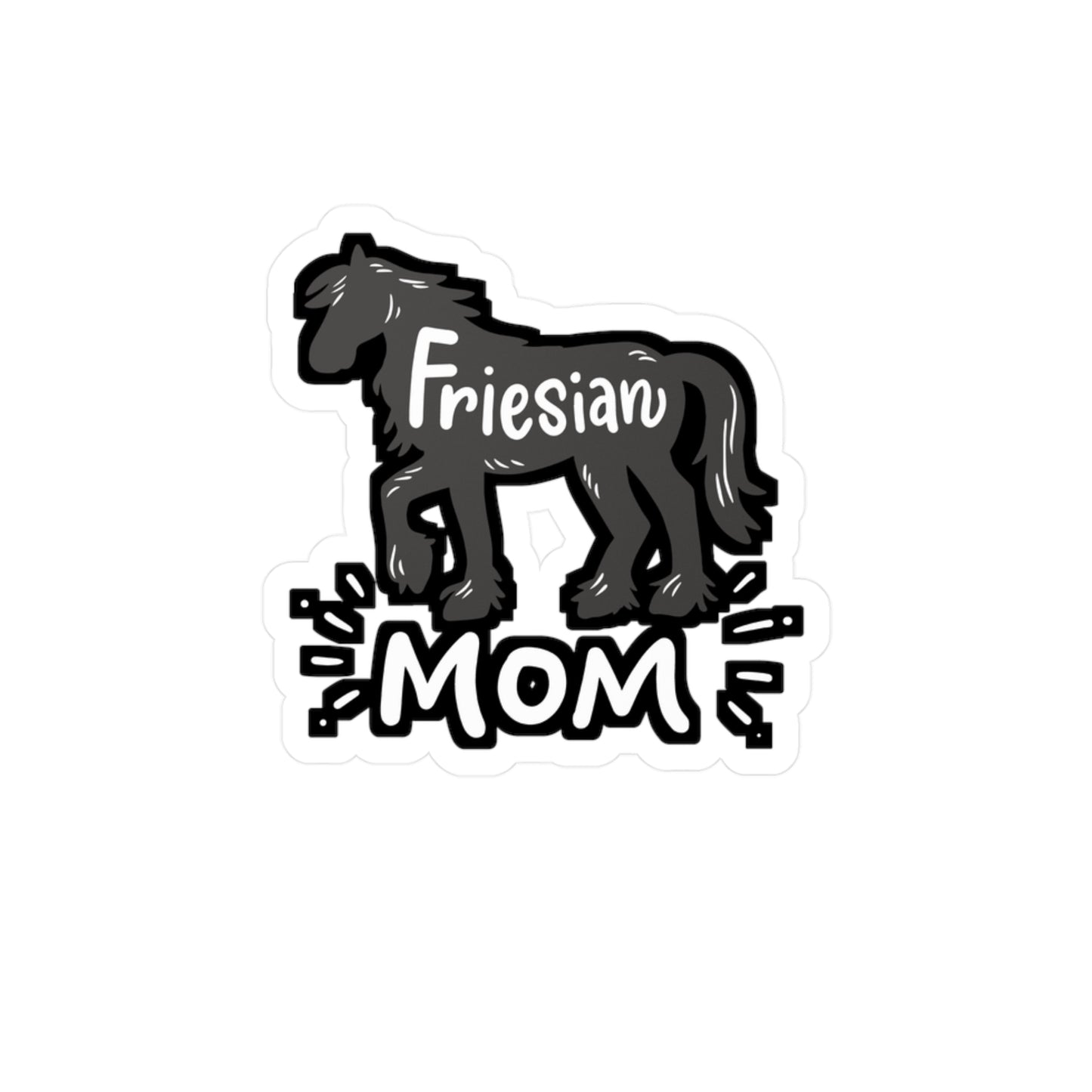 Friesian Horse - Friesian Sticker for Car Window Laptop Sticker. Water Bottle Sticker, Vinyl Cowgirl Decal, Slobber Sticker - Friesian Gift