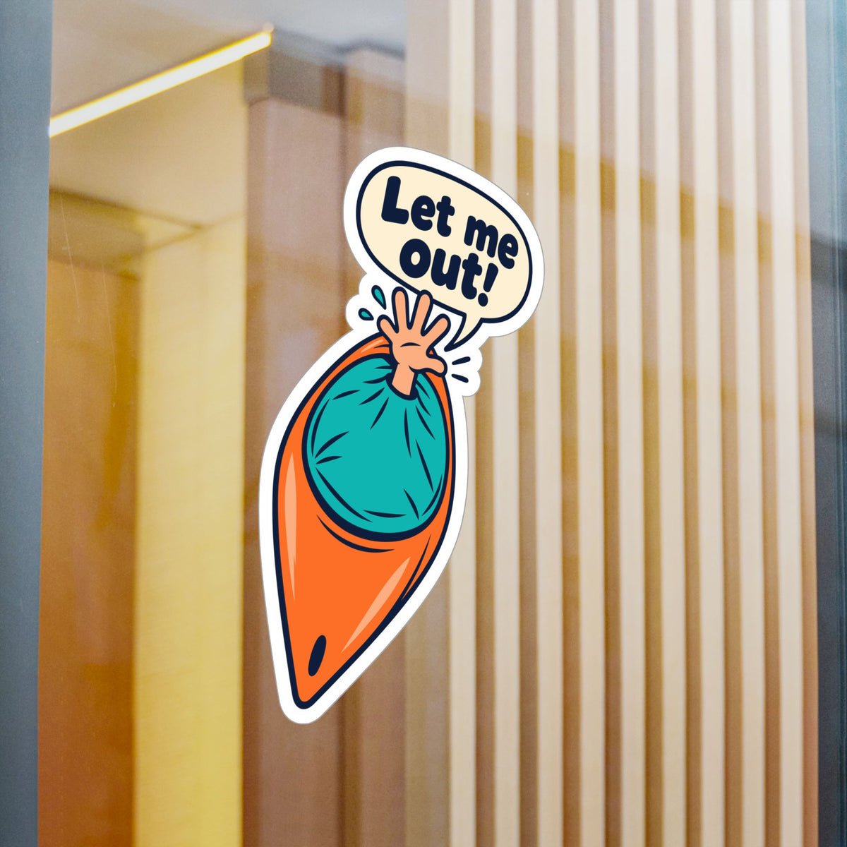 Kayak Sticker "Let me out!" - Funny Kayaking and Rowing Decals for a Kayaker's Laptop or Water Bottle