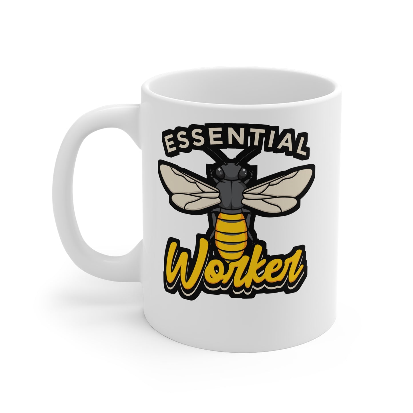 Essential Worker Beekeeping Beekeeper - Beekeeping Mug for Coffee 11oz. Beekeeping Cup, White ceramic, Brood Mug - Beekeeping Gift