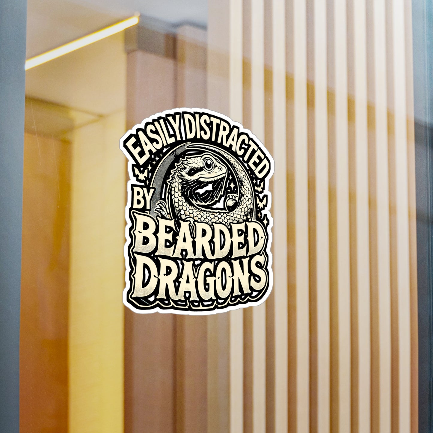 Easily Distracted By Dragons - Lizards Sticker for Laptop Sticker. Water Bottle Sticker, Vinyl Bearded dragon Decal - Lizards Gift