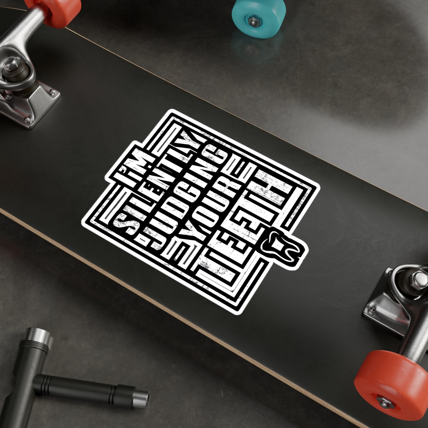 I'm Silently Judging Your Teeth - Dentist Sticker for Laptop Sticker. Water Bottle Sticker, Vinyl Teeth Decal - Dentist Gift