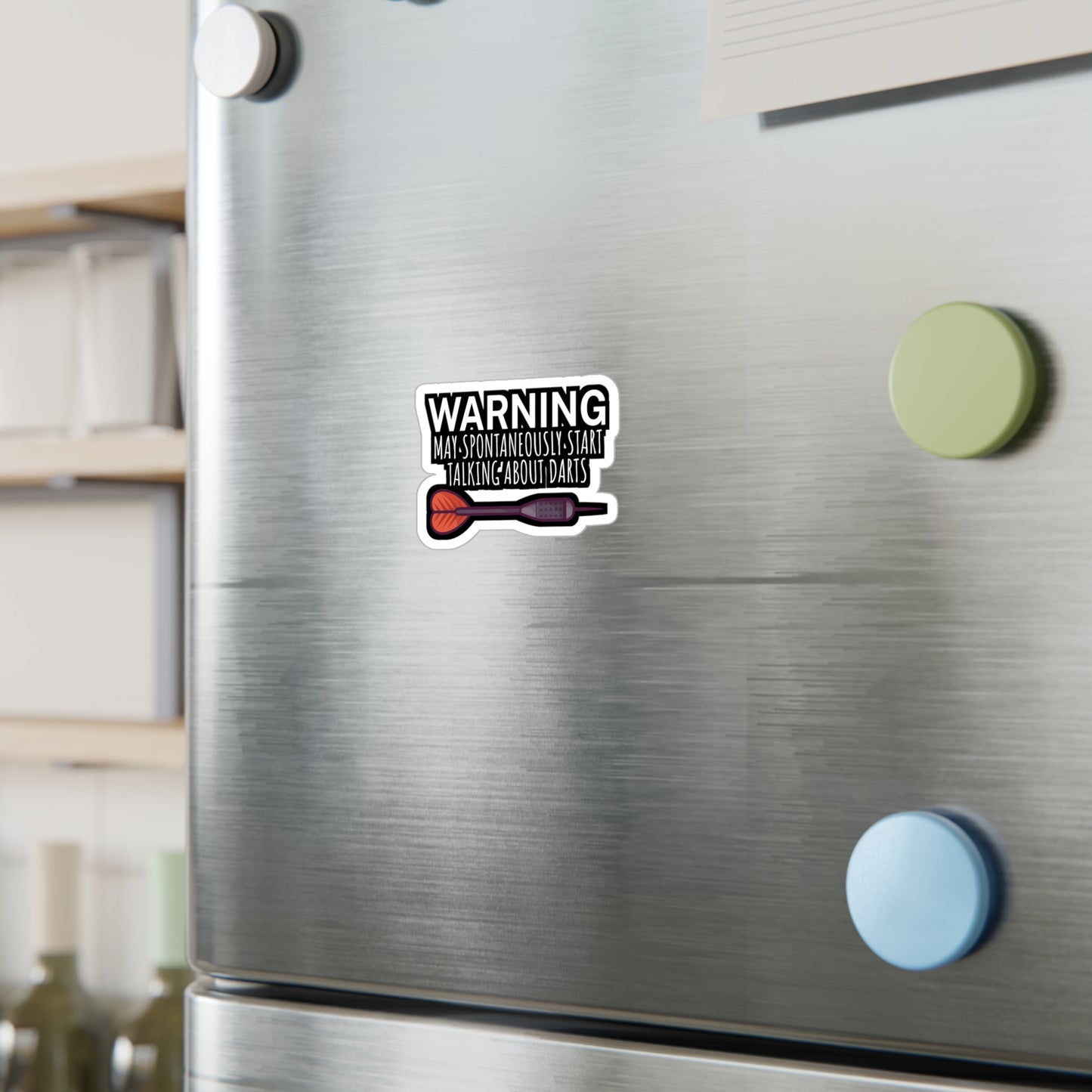 Warning May spontaneously start talking about darts - Darts Sticker for Wall, Laptop, Window, Truck, Car Darts Gift Vinyl Darts Decal Sticker