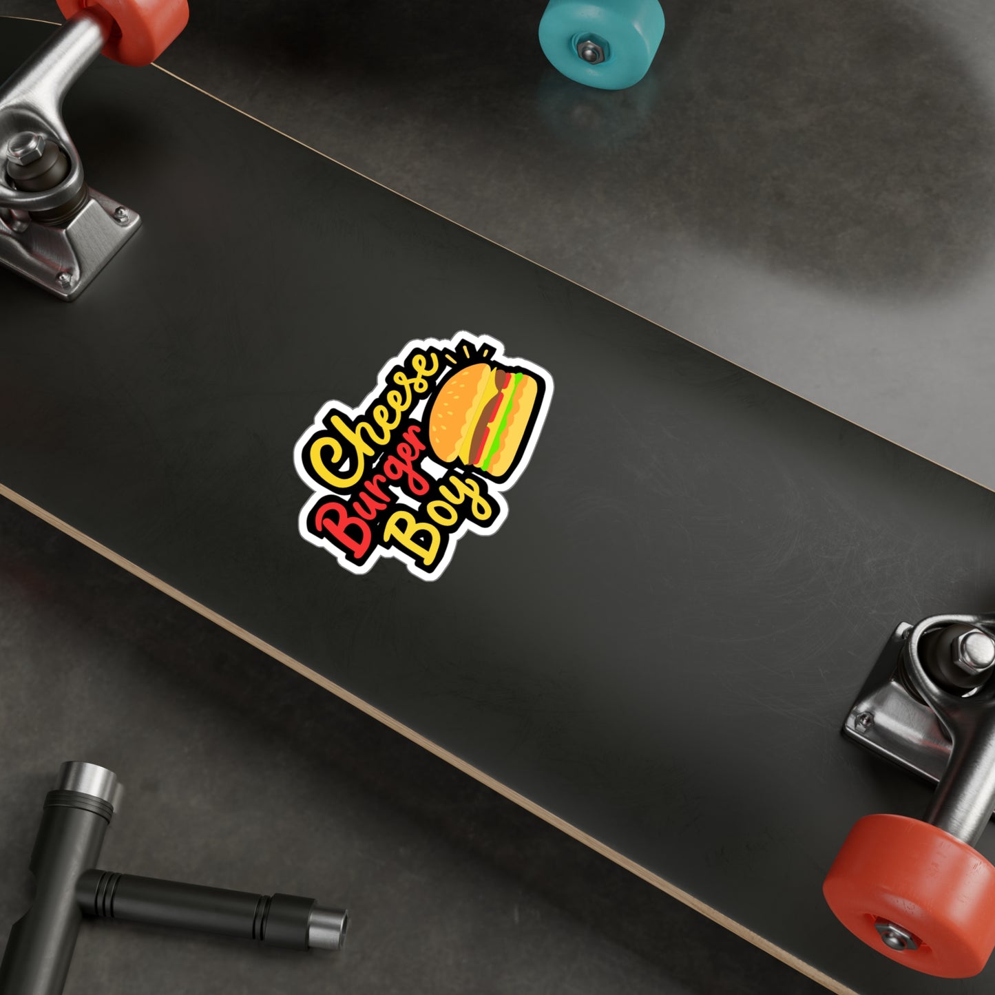 Cheeseburger Boy - Cheeseburger Sticker for Laptop Sticker. Water Bottle Sticker, Vinyl Buns Decal - Cheeseburger Gift