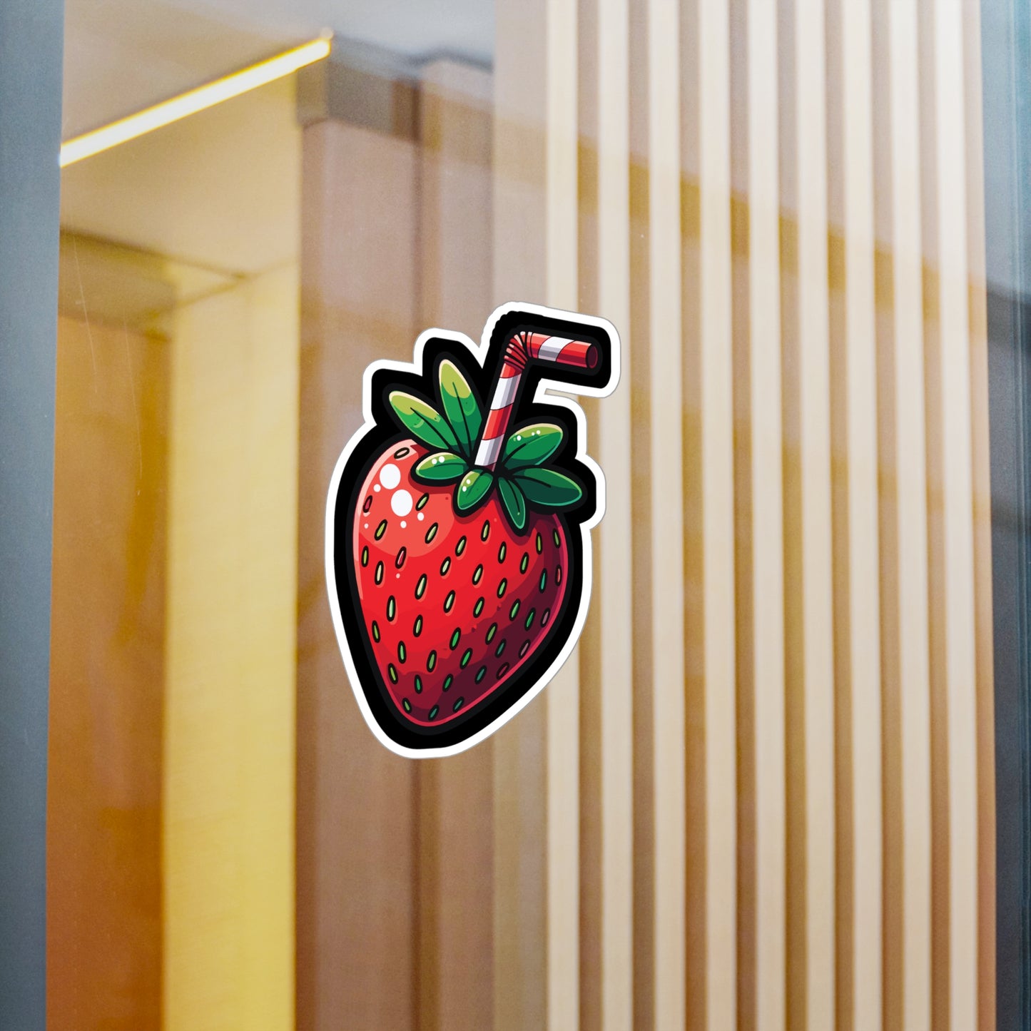 Strawberry Shake - Strawberry Sticker for Laptop Sticker. Water Bottle Sticker, Vinyl Fruits Decal - Strawberry Gift