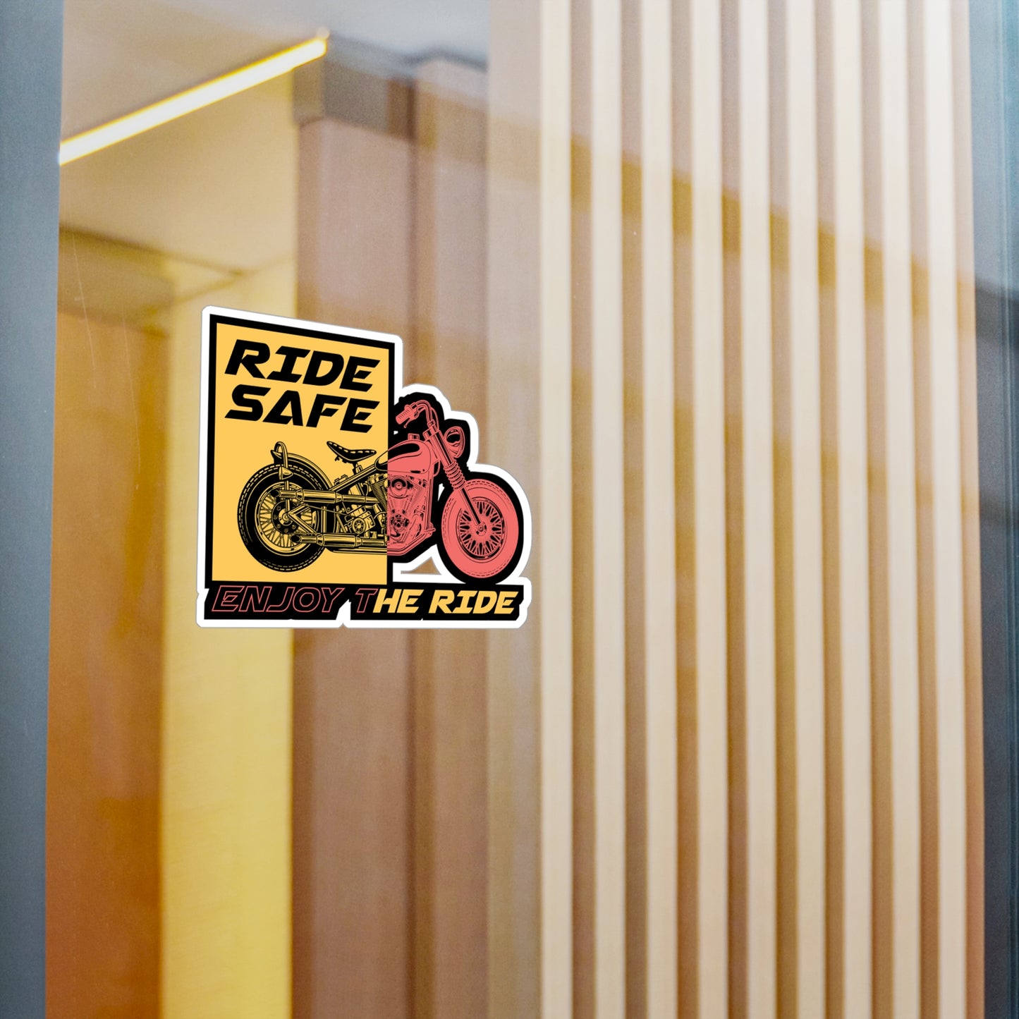 Ride safe enjoy the ride - Motorcycle Sticker for Laptop Sticker. Water Bottle Sticker, Vinyl Biker Decal - Motorcycle Gift