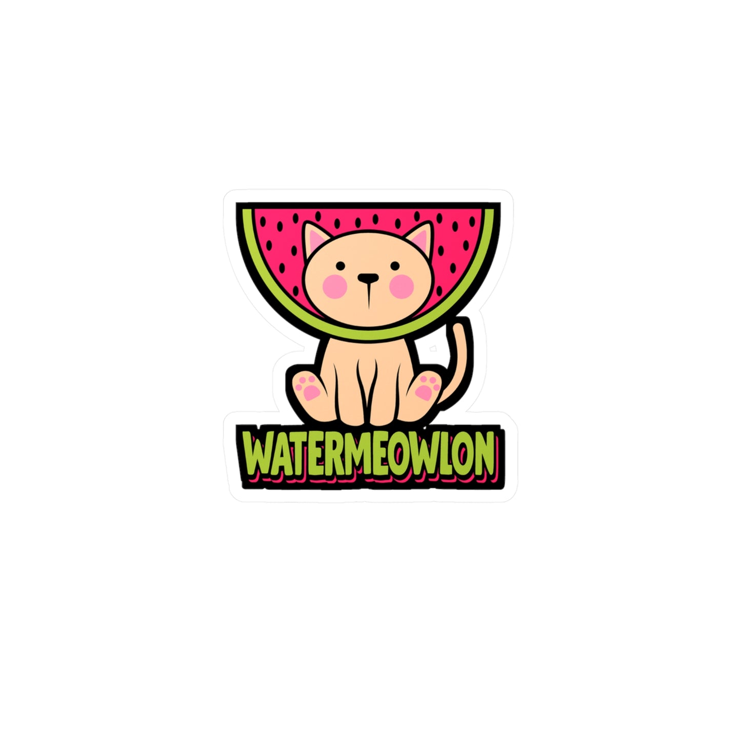 Watermelon cat - Cat Sticker for Car Window Laptop Sticker. Water Bottle Sticker, Vinyl Watermelon Decal, Fruit Sticker - Cat Gift