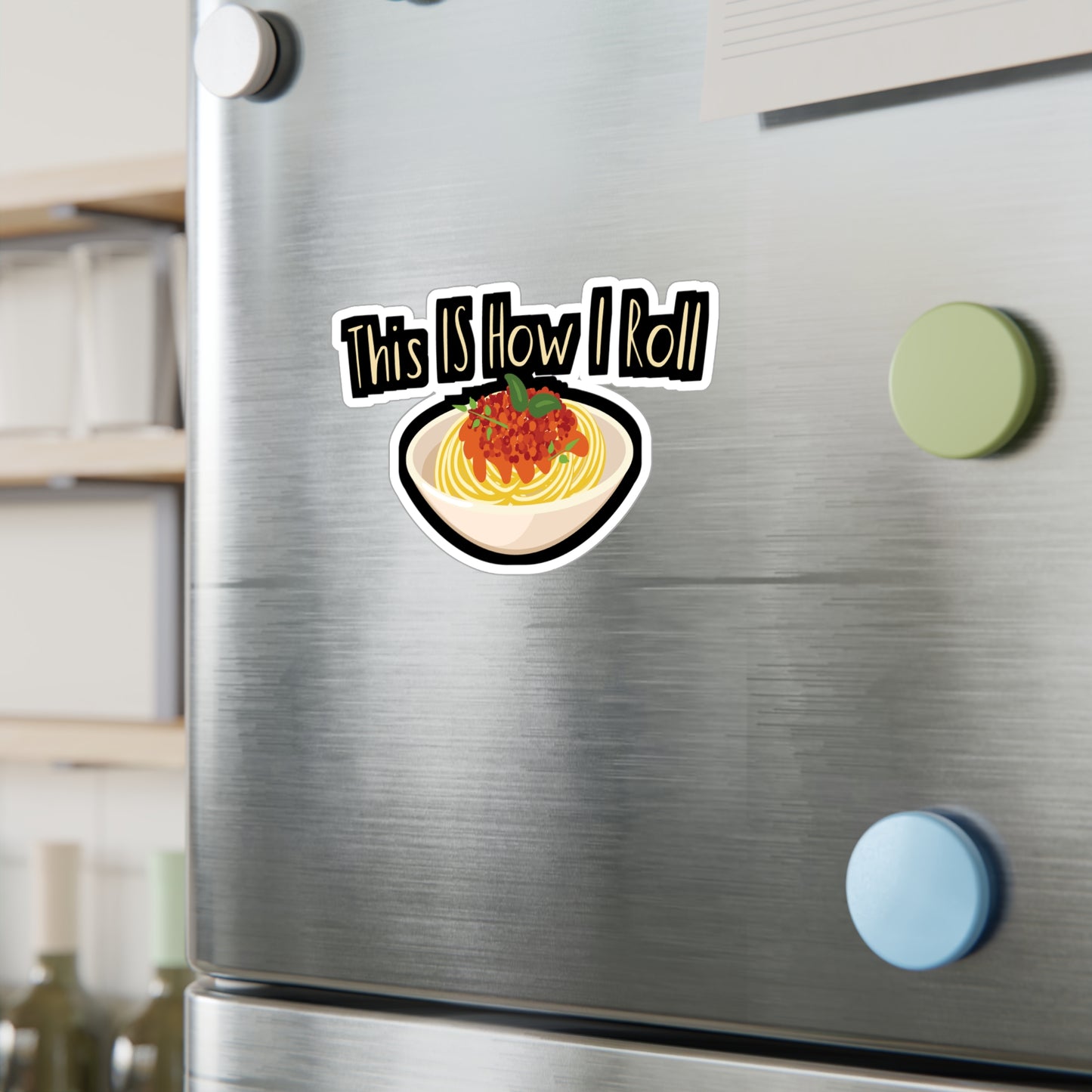 This Is How I Roll - Pasta Sticker for Wall, Laptop, Window, Truck, Car Pasta Gift Vinyl Food Decal Sticker