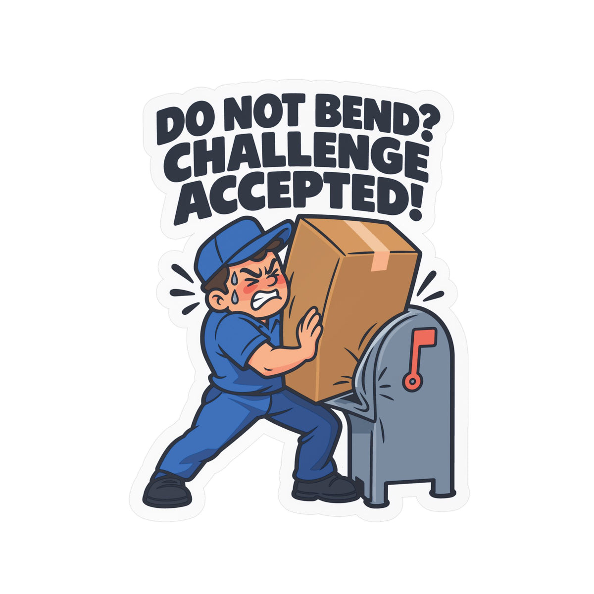 Postal Worker Sticker “Do Not Bend? Challenge Accepted!” Vinyl Decals for Mailbox, Laptop, Waterproof Rural Carrier Gift