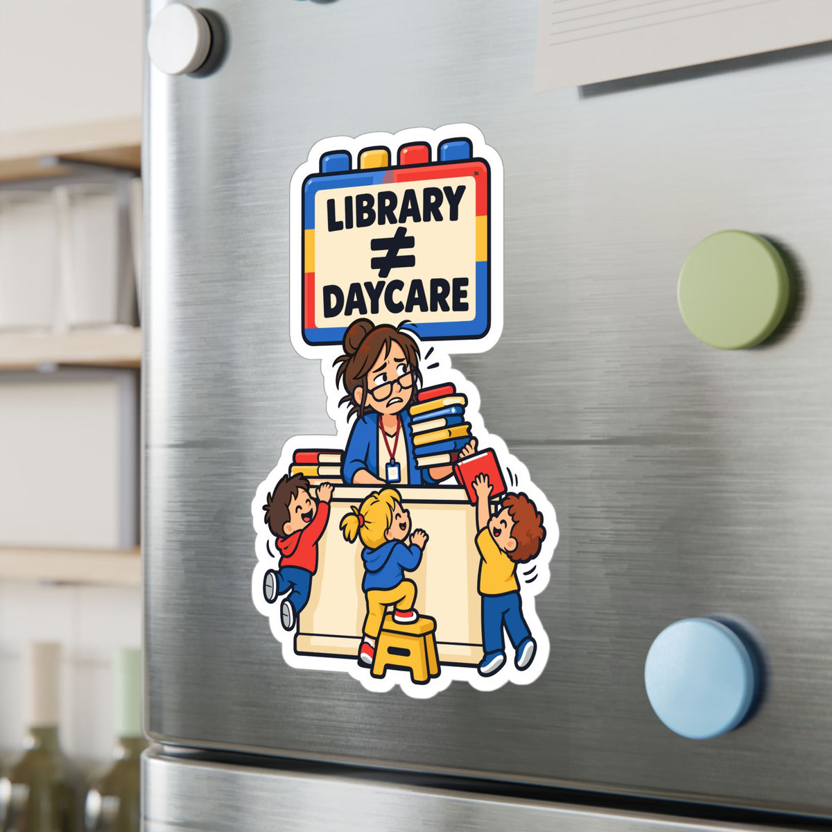 Librarian Sticker, Library ≠ Daycare Design with Fabulous Magical Unicorn Decals for Laptop or Water Bottle